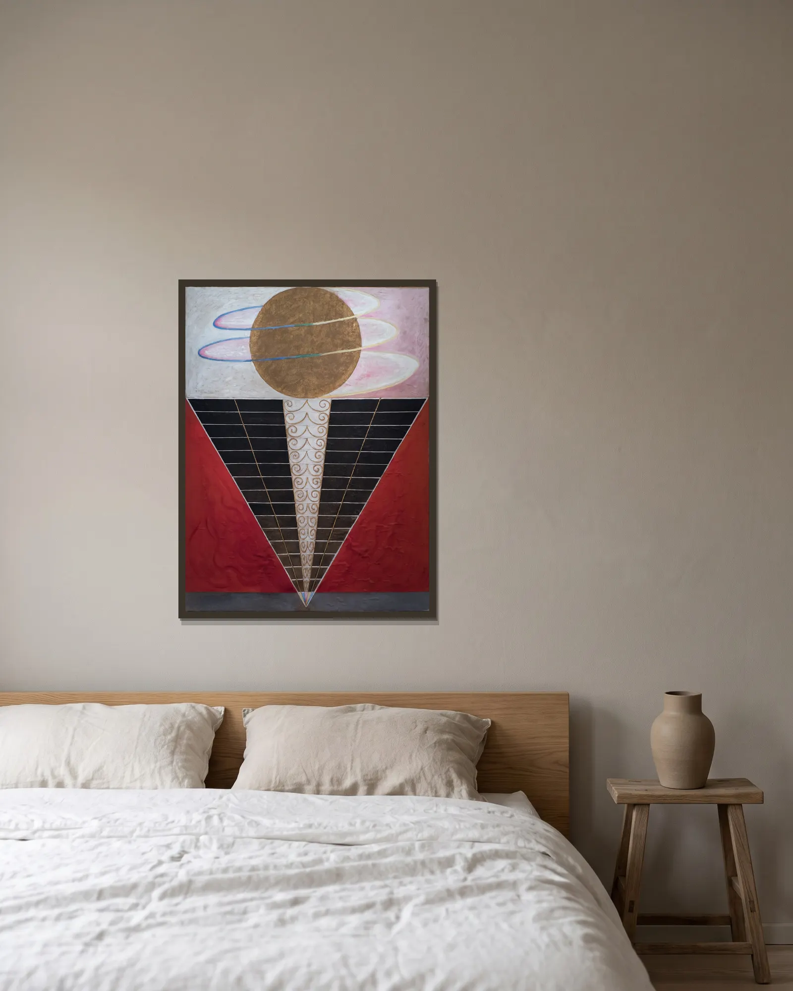 Grupp X, nr 2, Altartavla av Hilma af Klint inramad på en vägg