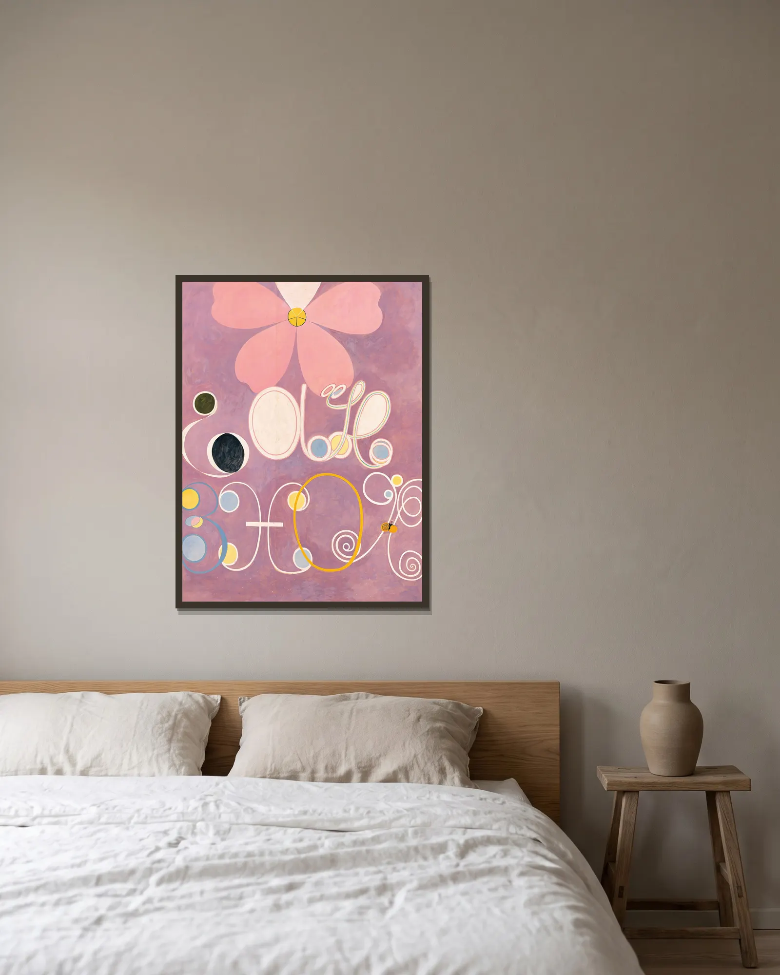 De tio största, nr 5, Vuxenlivet av Hilma af Klint inramad på en vägg