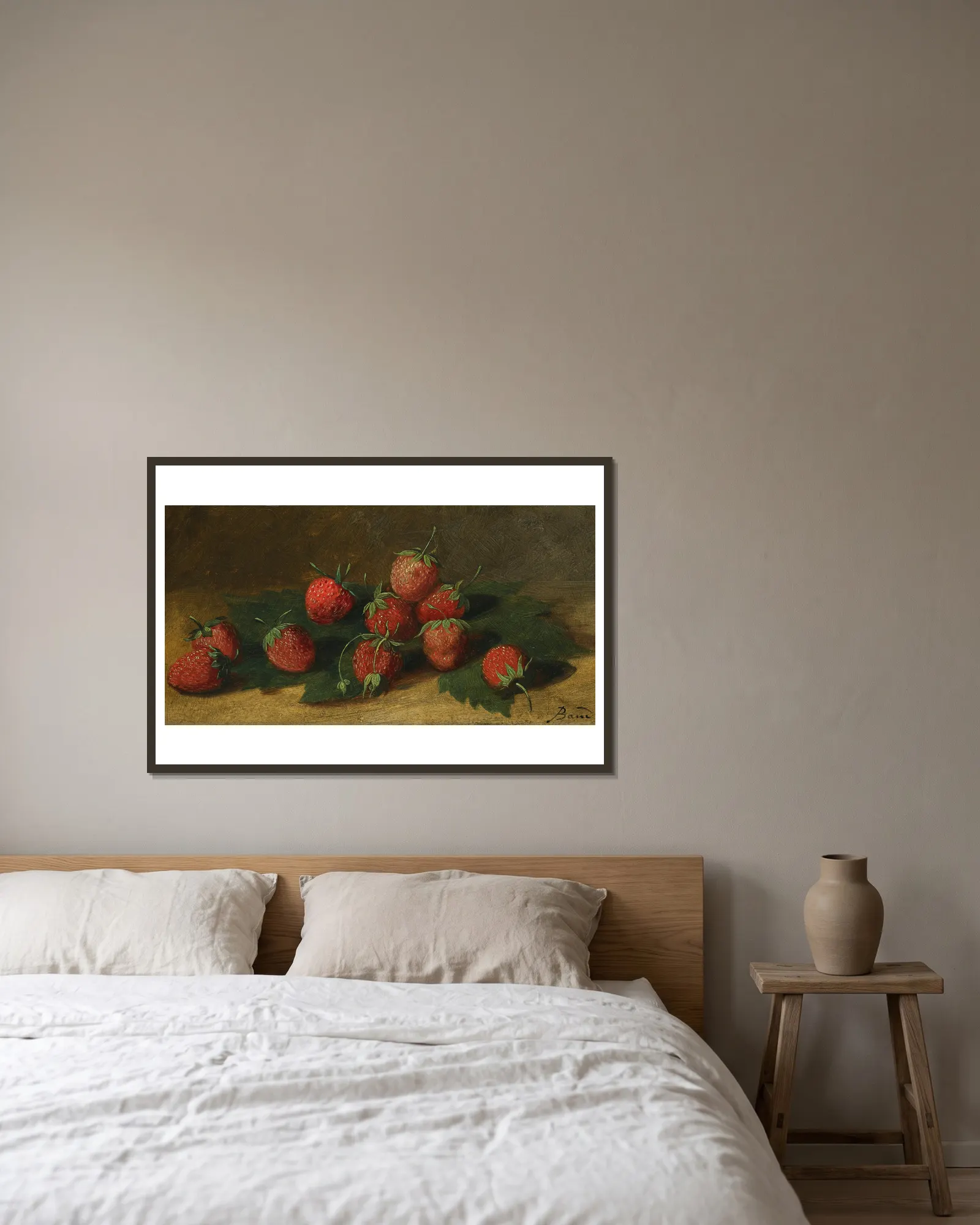 Study Of Strawberries av Paul-Jacques-Aimé Baudry inramad på en vägg