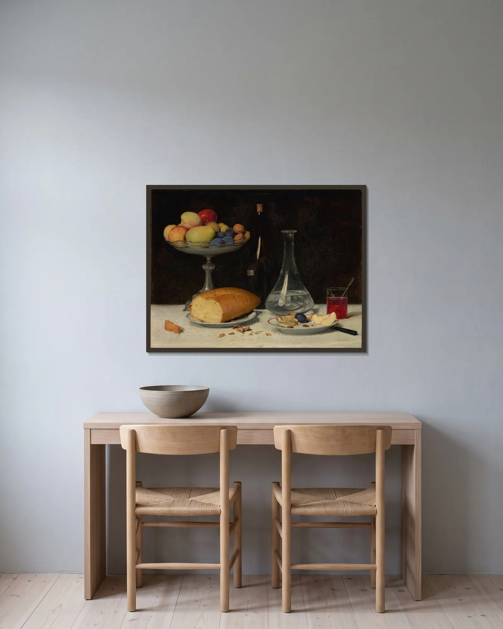 Still life; Moderateness av Albert Anker inramad på en vägg