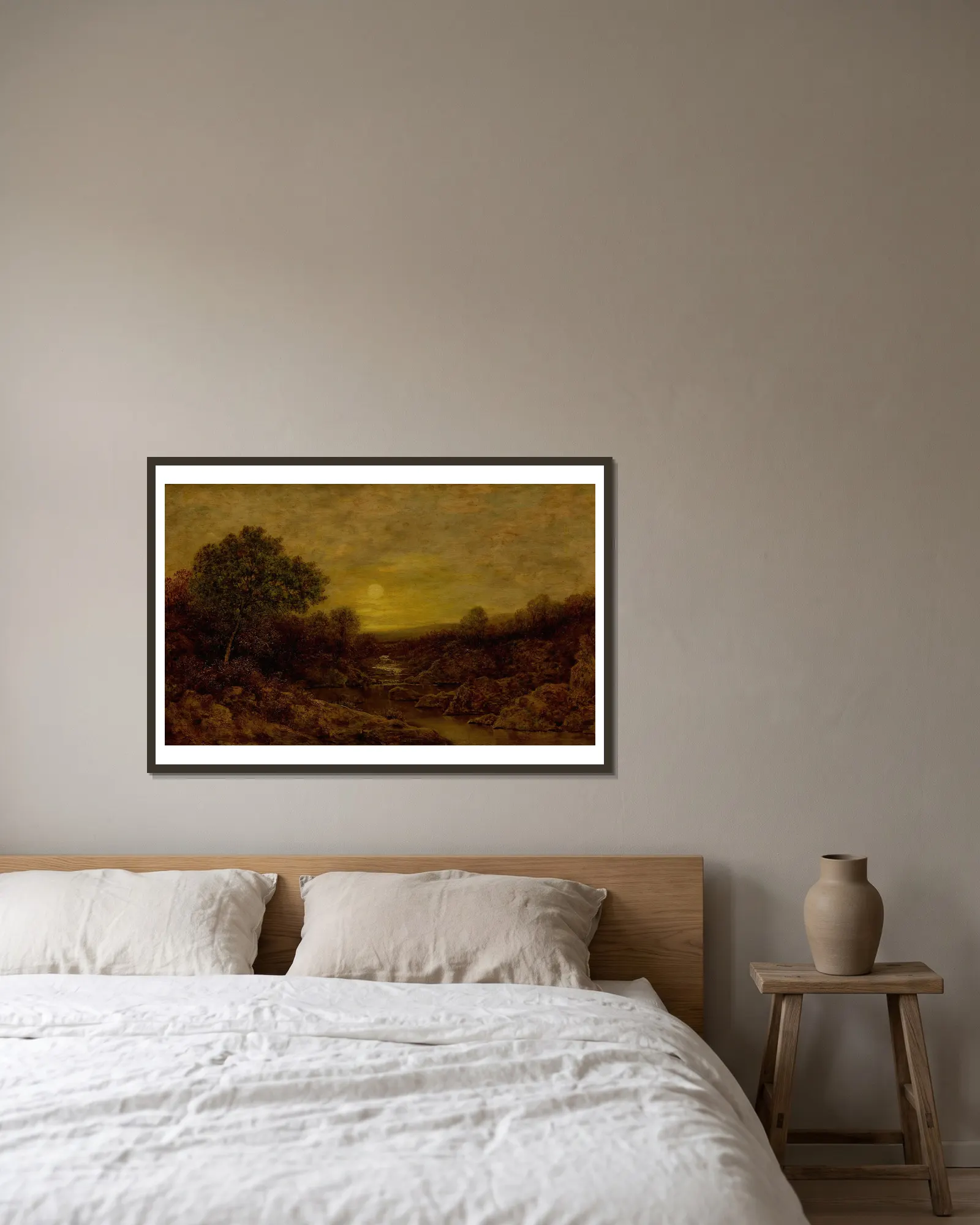 Golden Glow av Ralph Albert Blakelock inramad på en vägg
