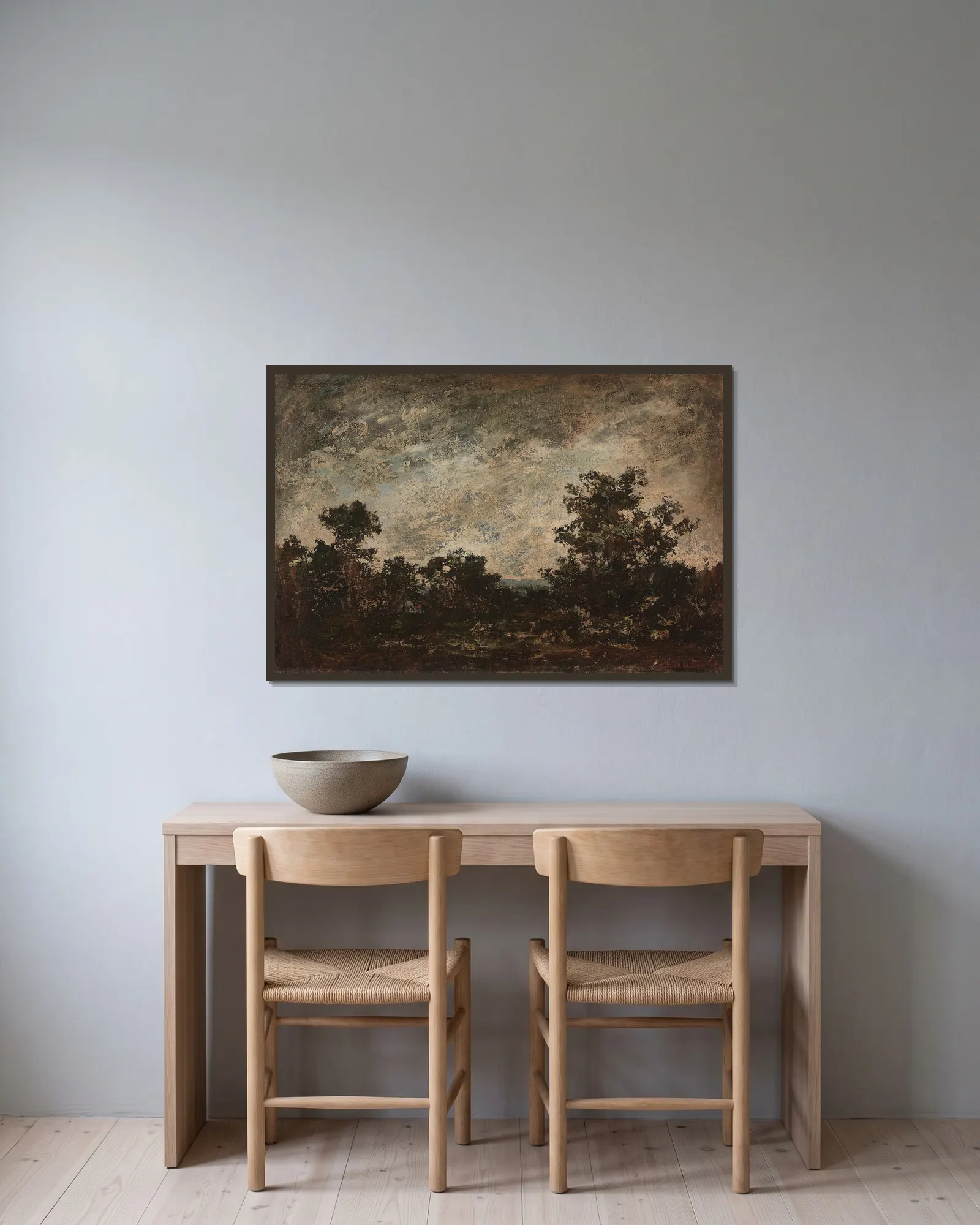 Indian Camp av Ralph Albert Blakelock inramad på en vägg