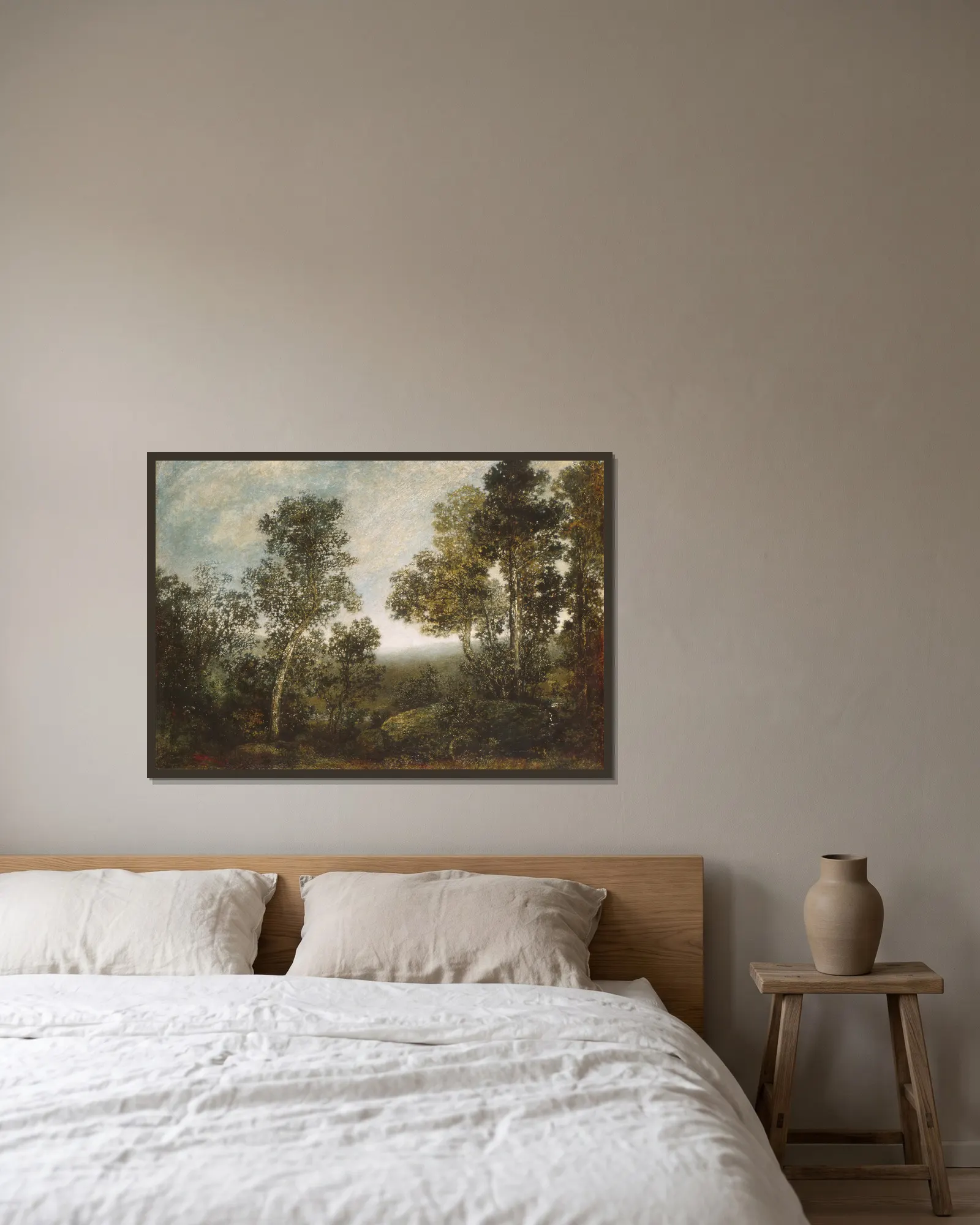 Landscape av Ralph Albert Blakelock inramad på en vägg