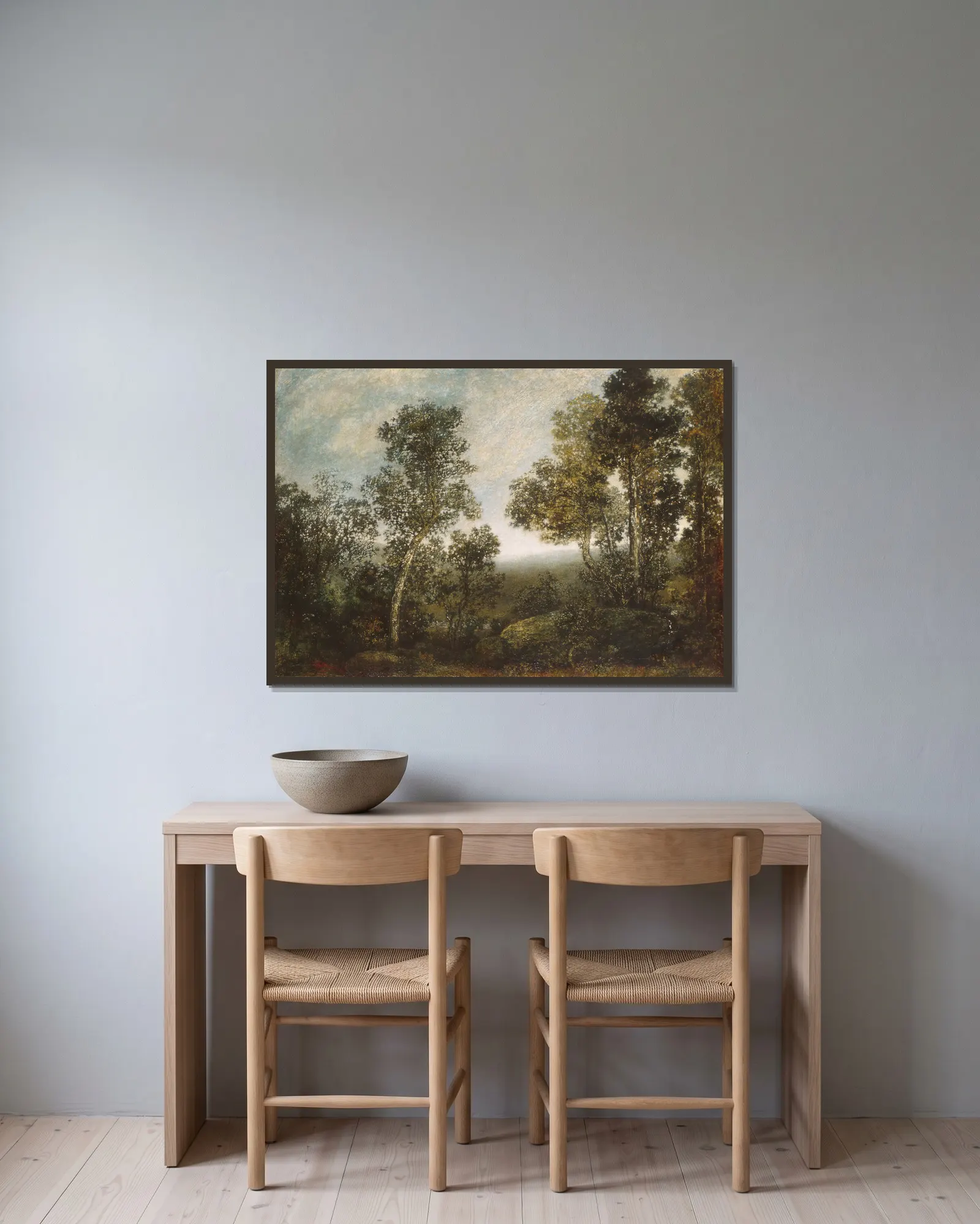 Landscape av Ralph Albert Blakelock inramad på en vägg