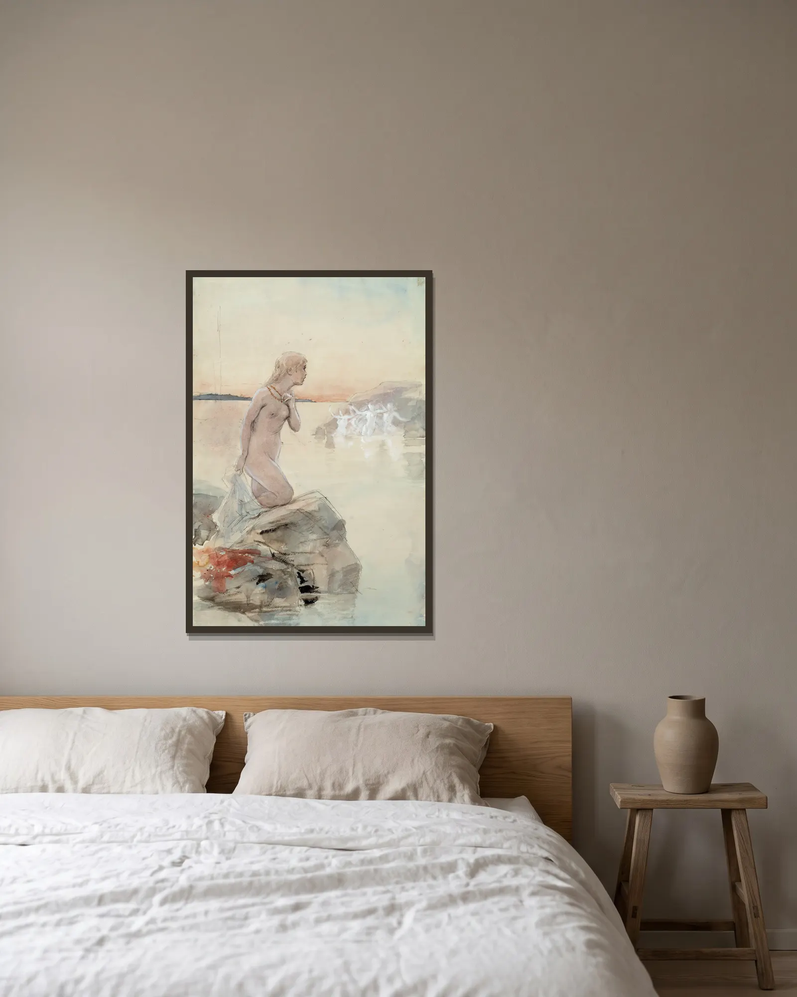 Aino av Albert Edelfelt inramad på en vägg