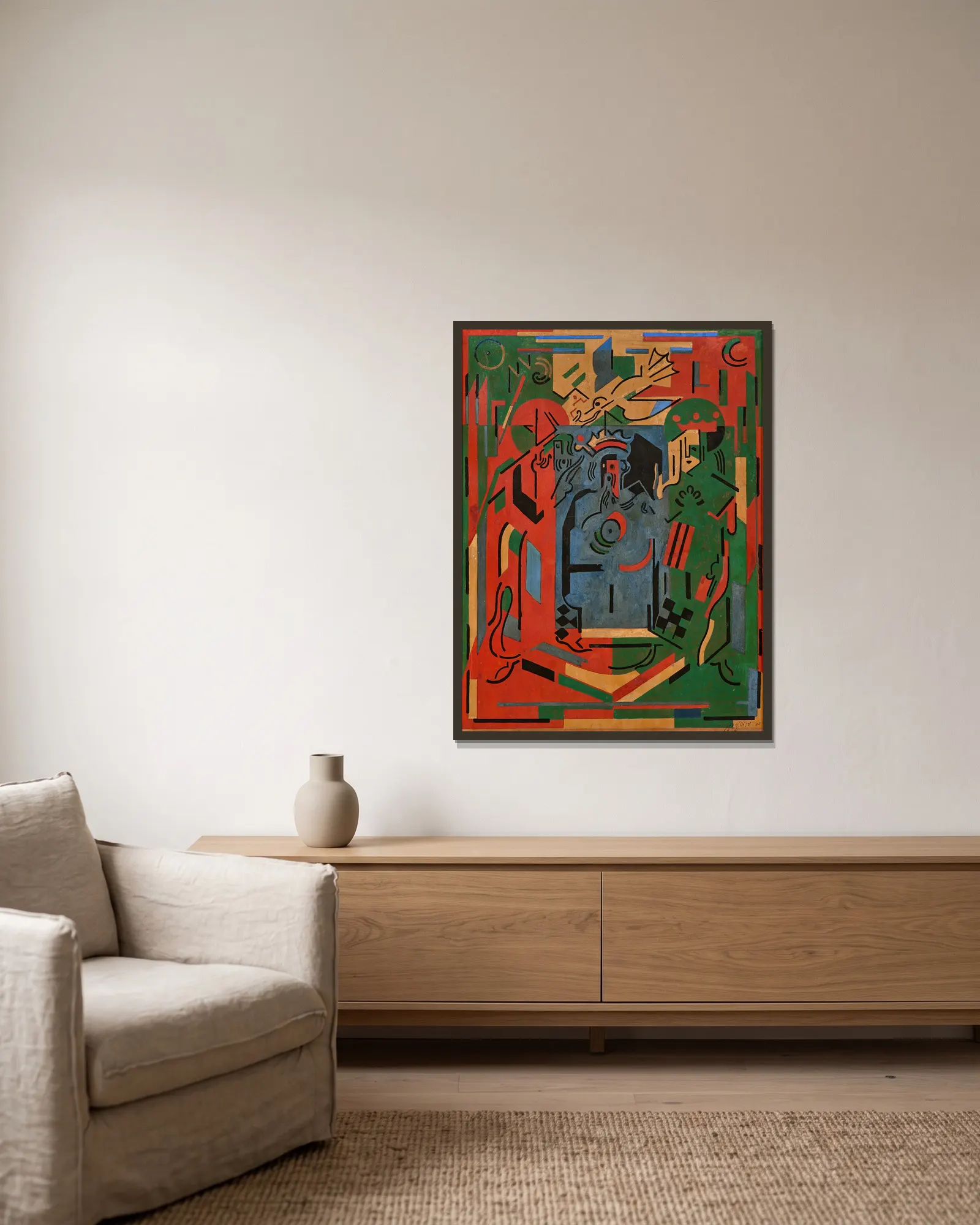 Au Palais av Albert Gleizes inramad på en vägg