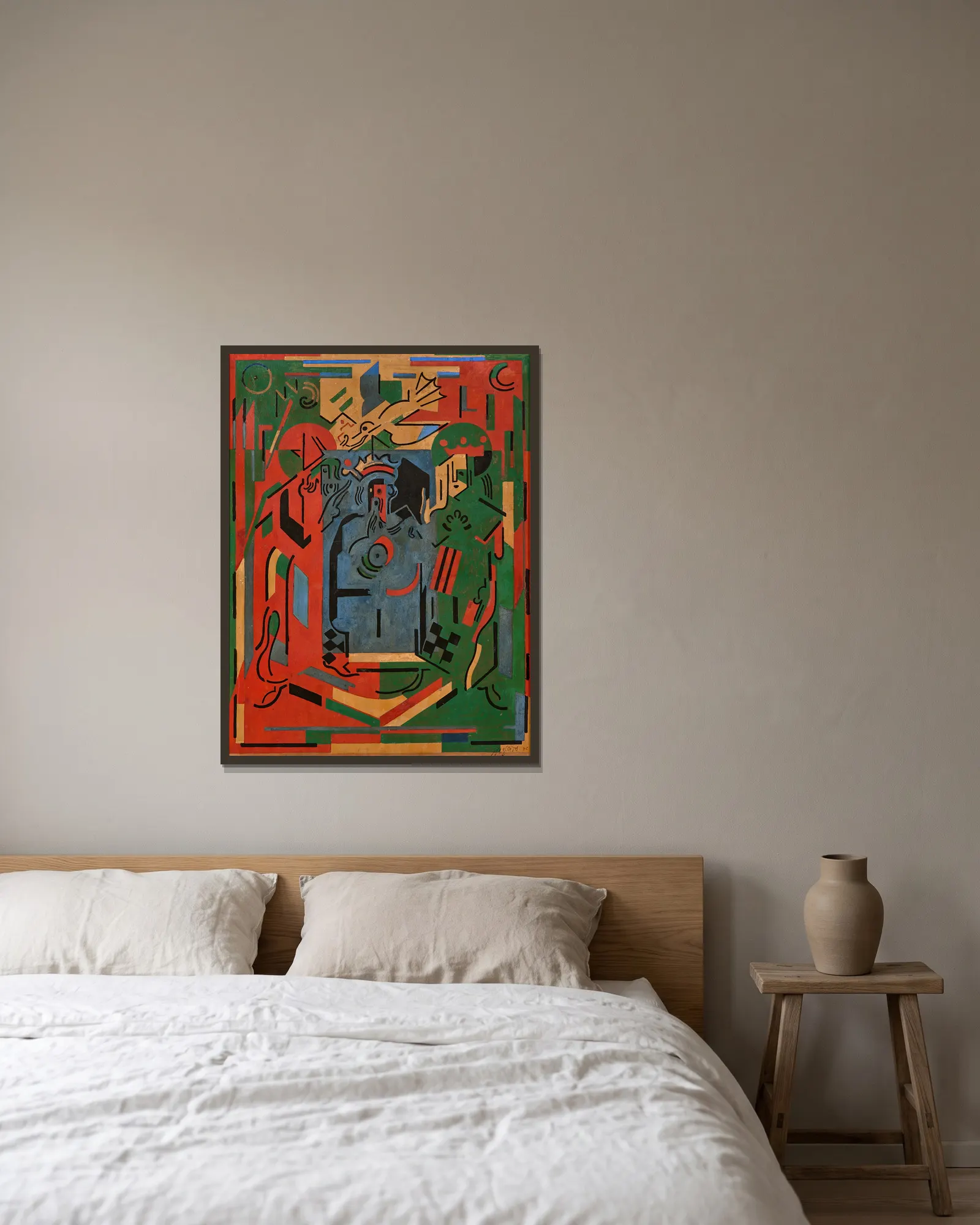 Au Palais av Albert Gleizes inramad på en vägg
