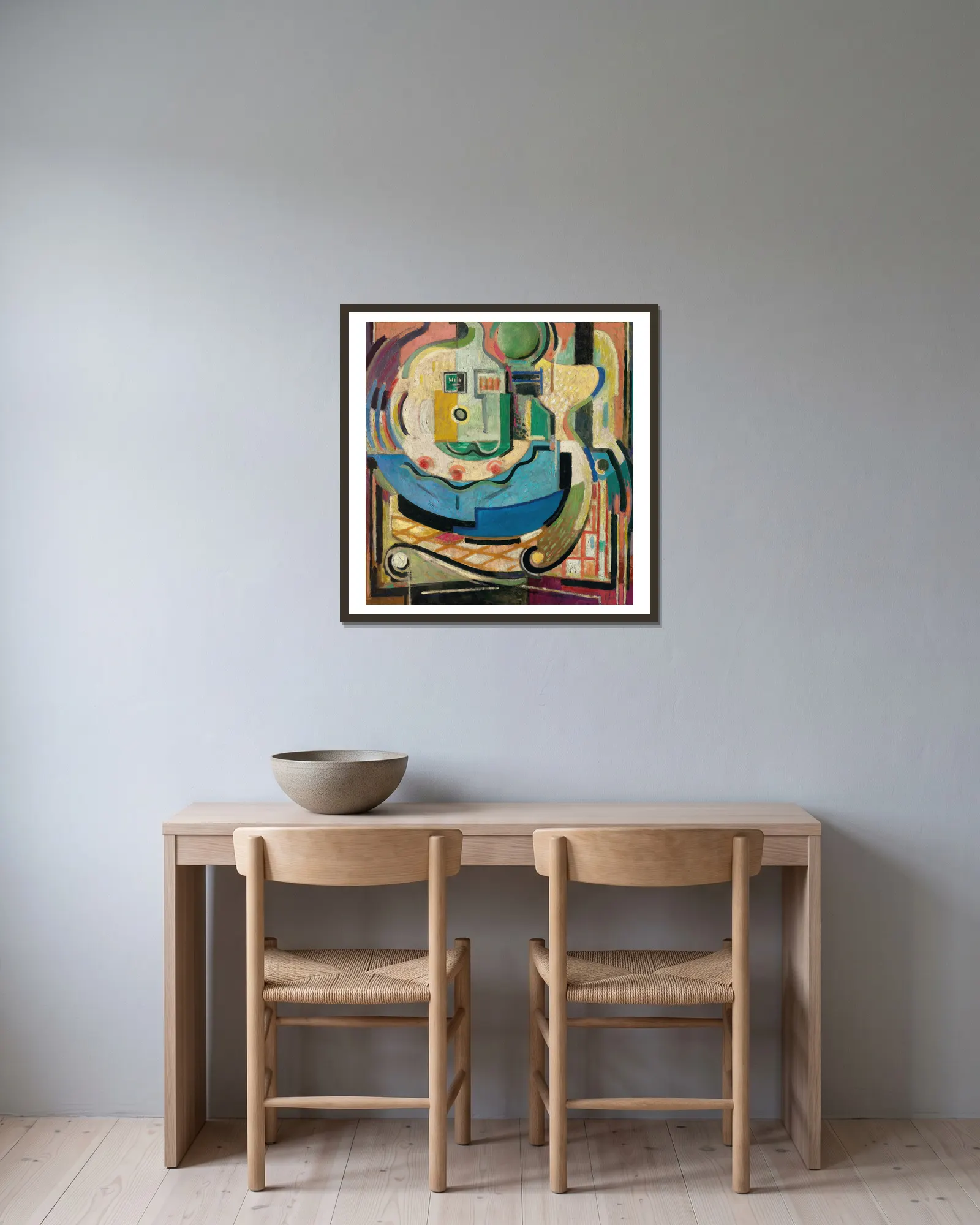 Composition av Albert Gleizes inramad på en vägg