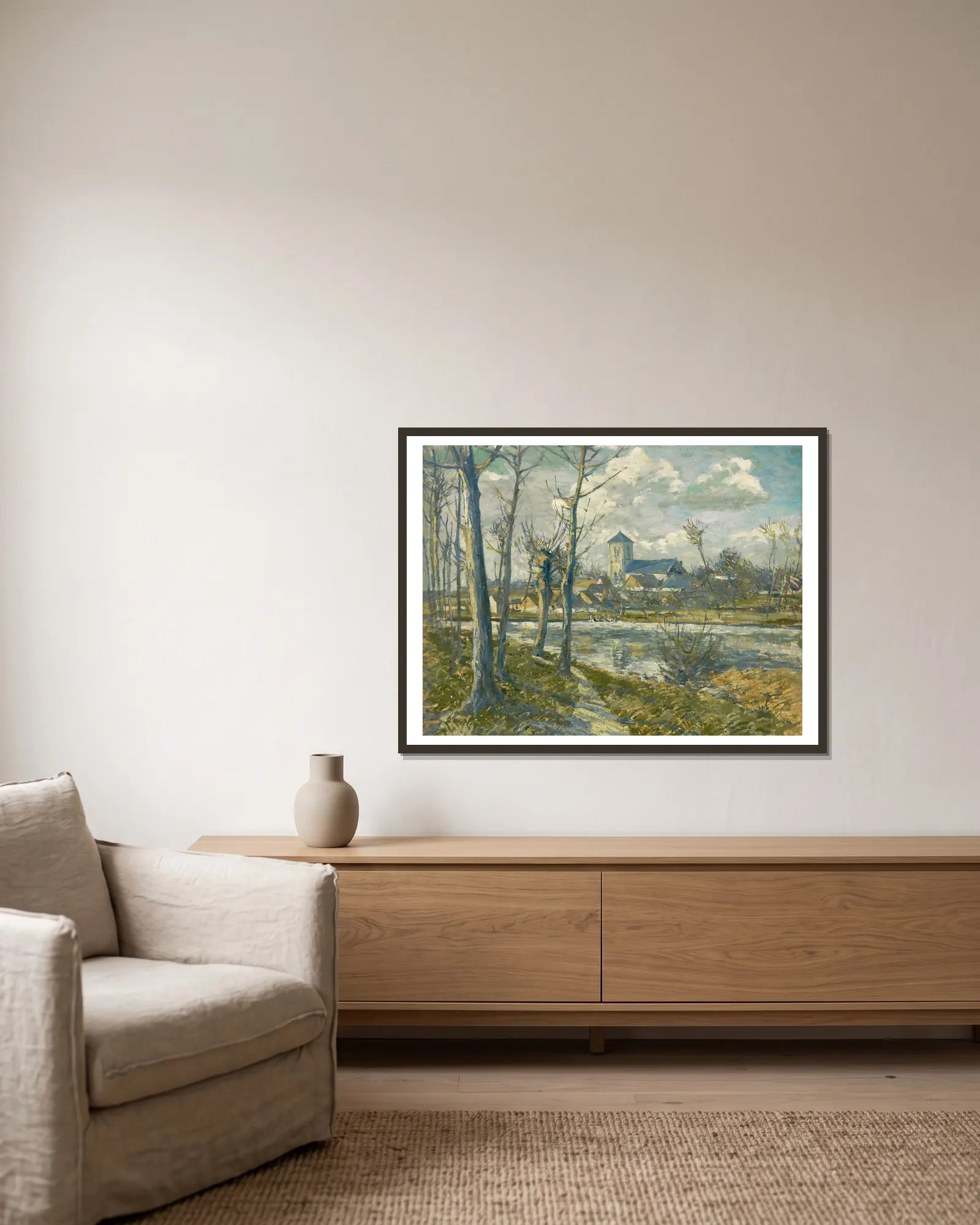 Paysage de Picardie av Albert Gleizes inramad på en vägg