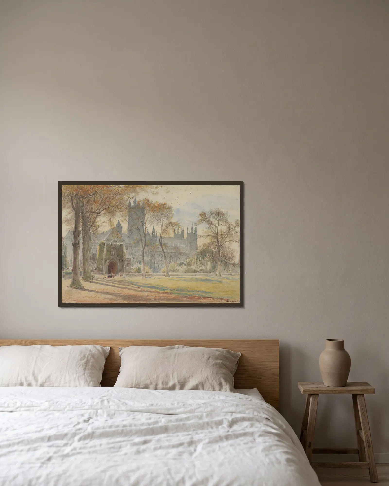 Canterbury av Albert Goodwin inramad på en vägg