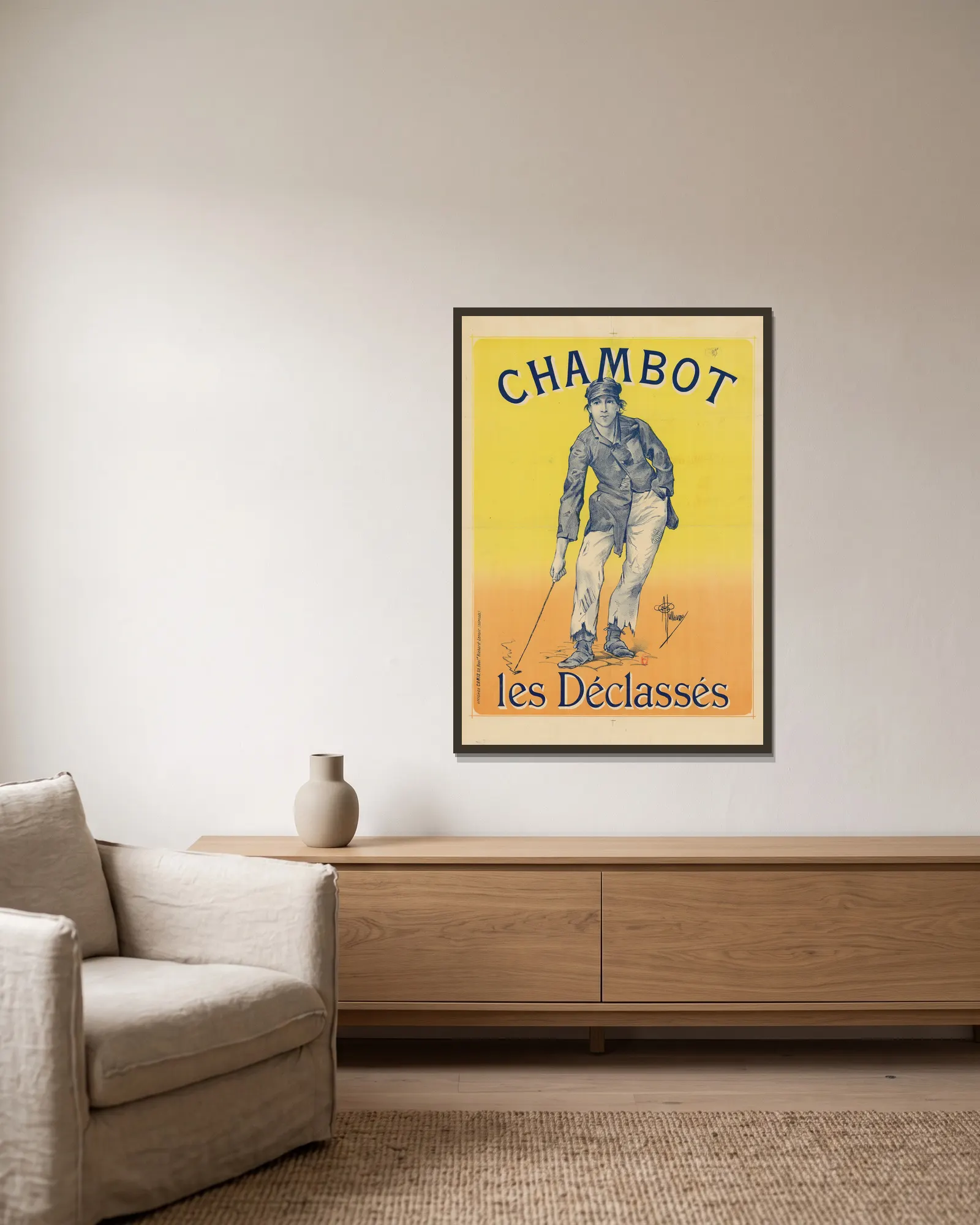 Chambot. Les déclassés av Albert Guillaume inramad på en vägg
