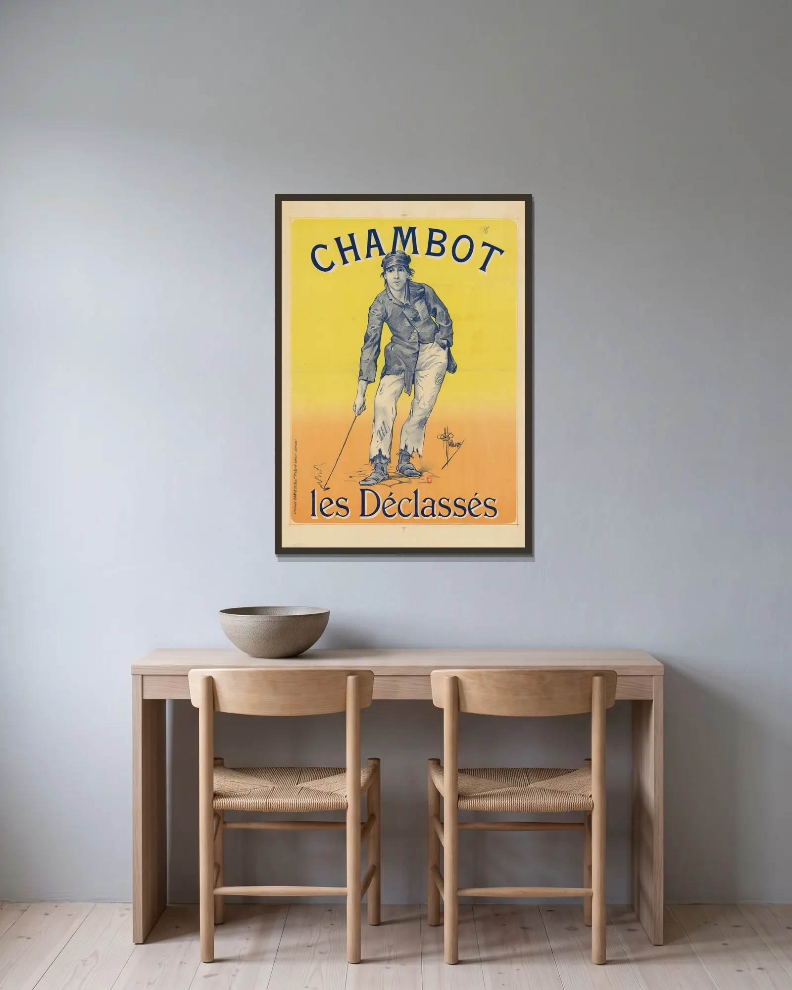 Chambot. Les déclassés av Albert Guillaume inramad på en vägg