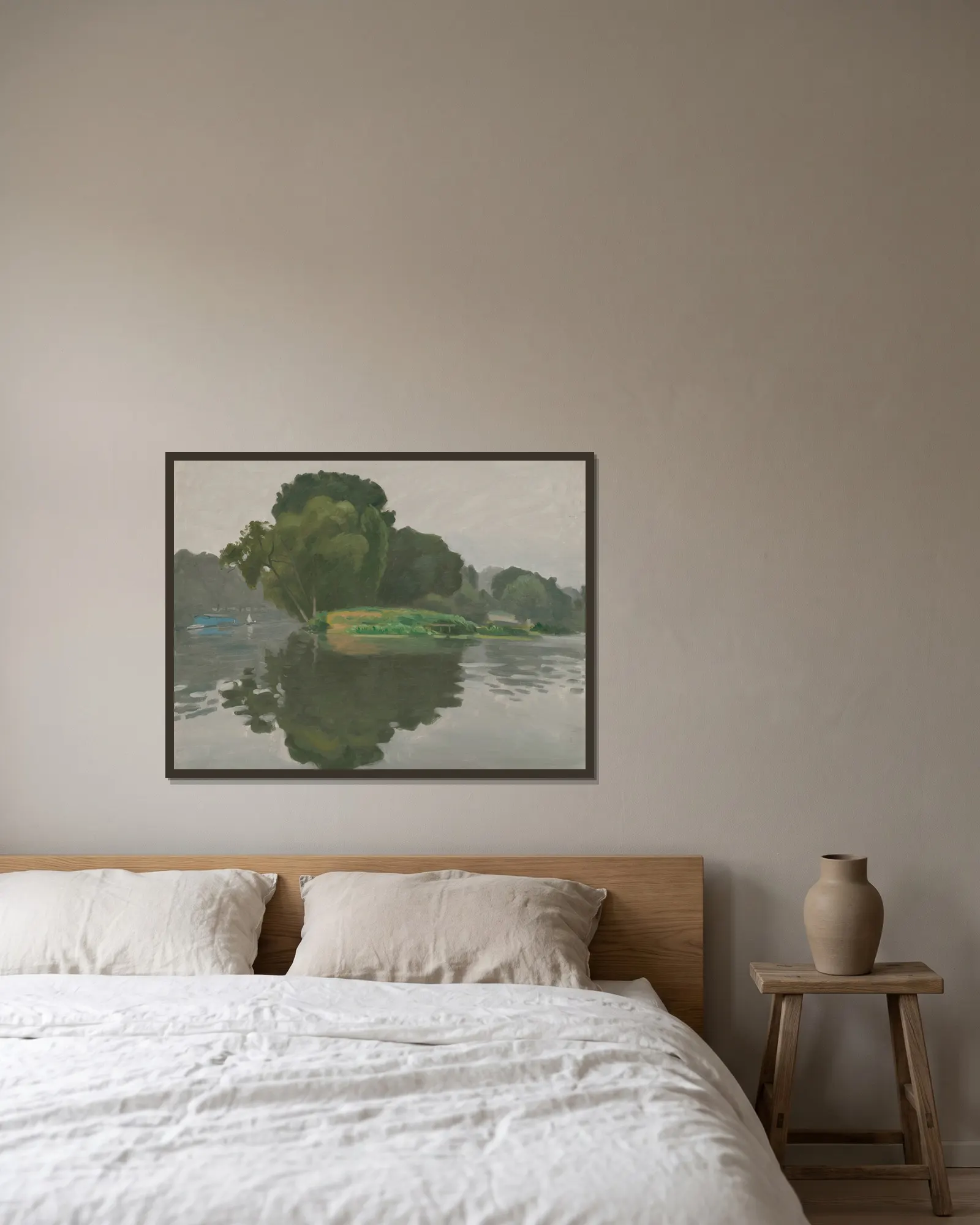 L’Île, Poissy av Albert Marquet inramad på en vägg