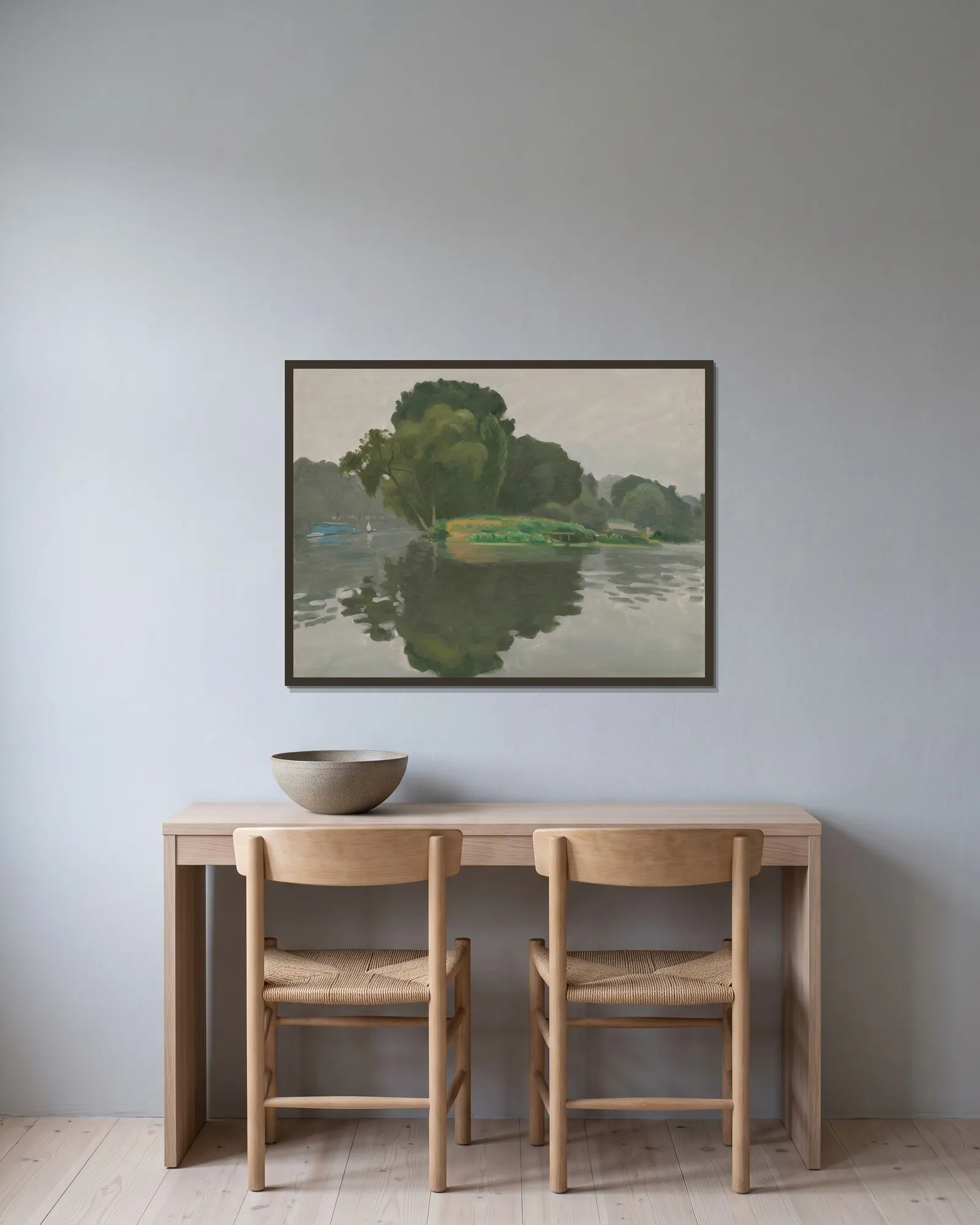 L’Île, Poissy av Albert Marquet inramad på en vägg