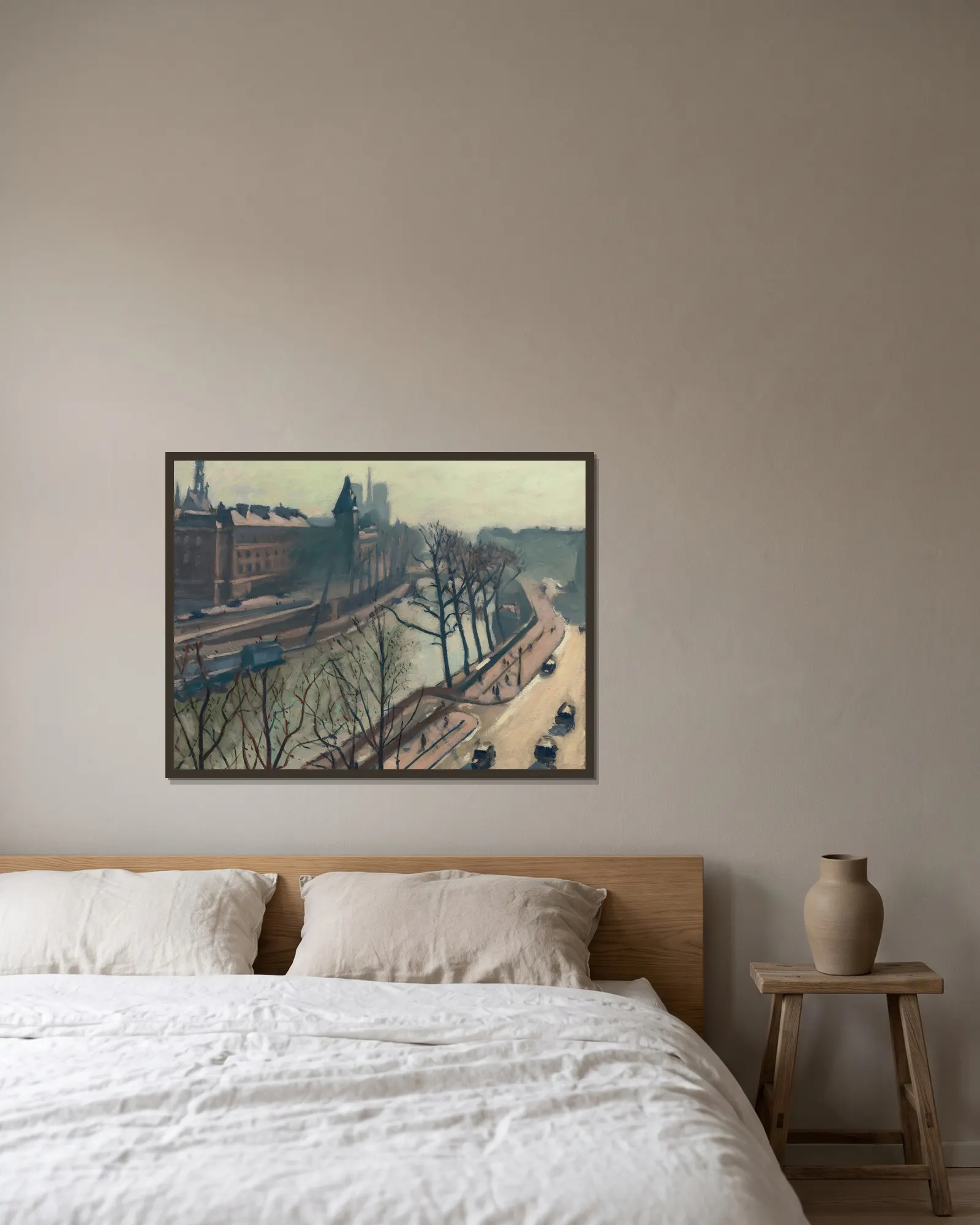 Pont Saint-Michel av Albert Marquet inramad på en vägg