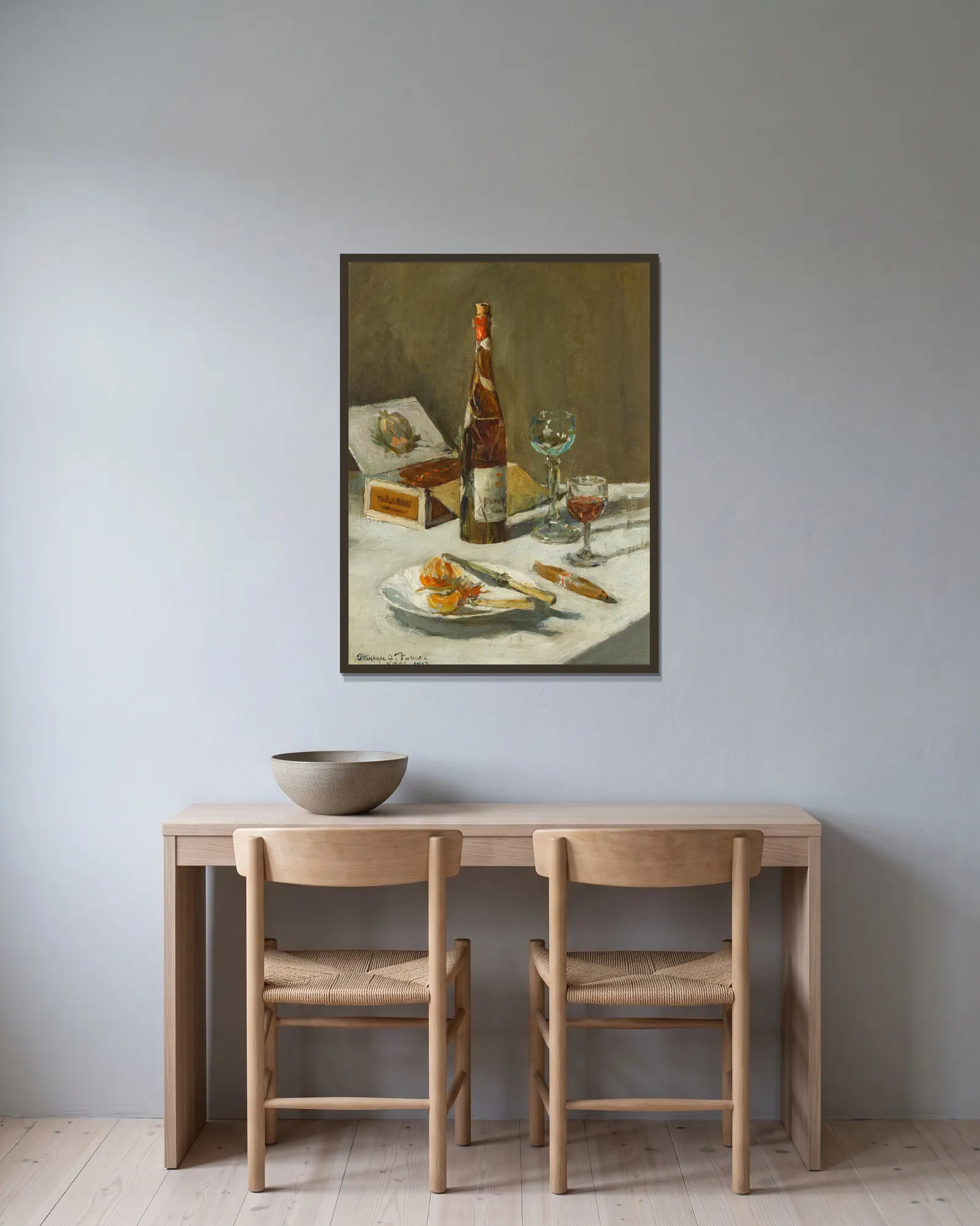 A Christmas Repast av Stanhope Alexander Forbes inramad på en vägg