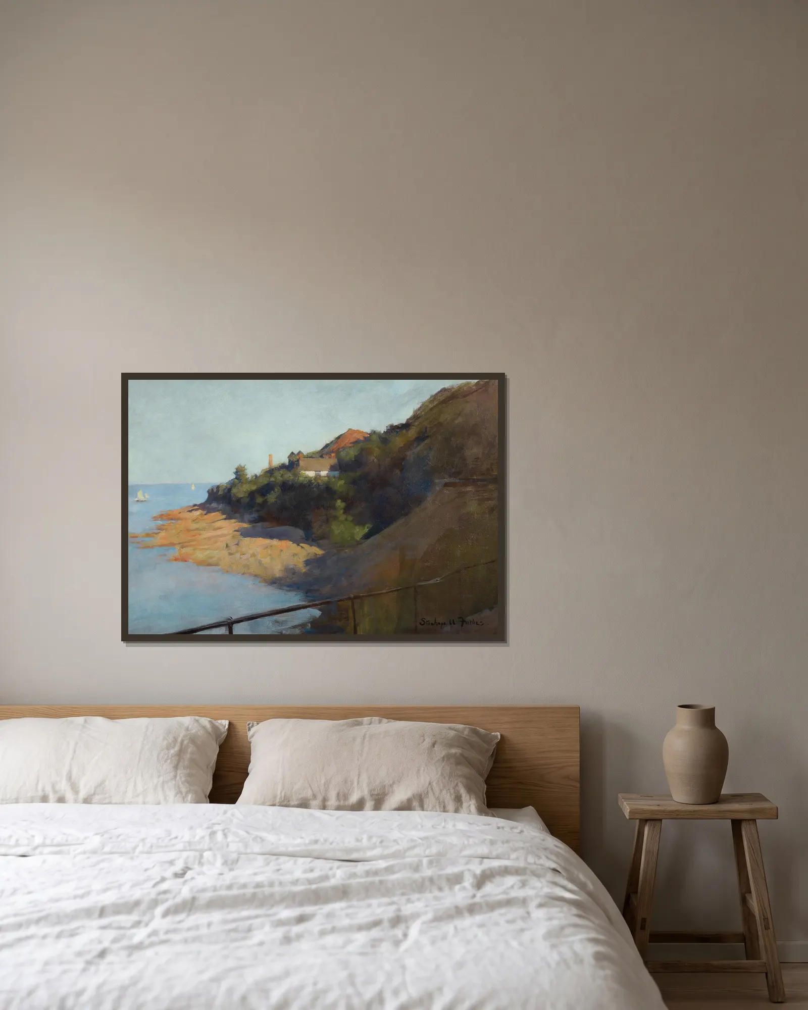 Penlee Quarry av Stanhope Alexander Forbes inramad på en vägg