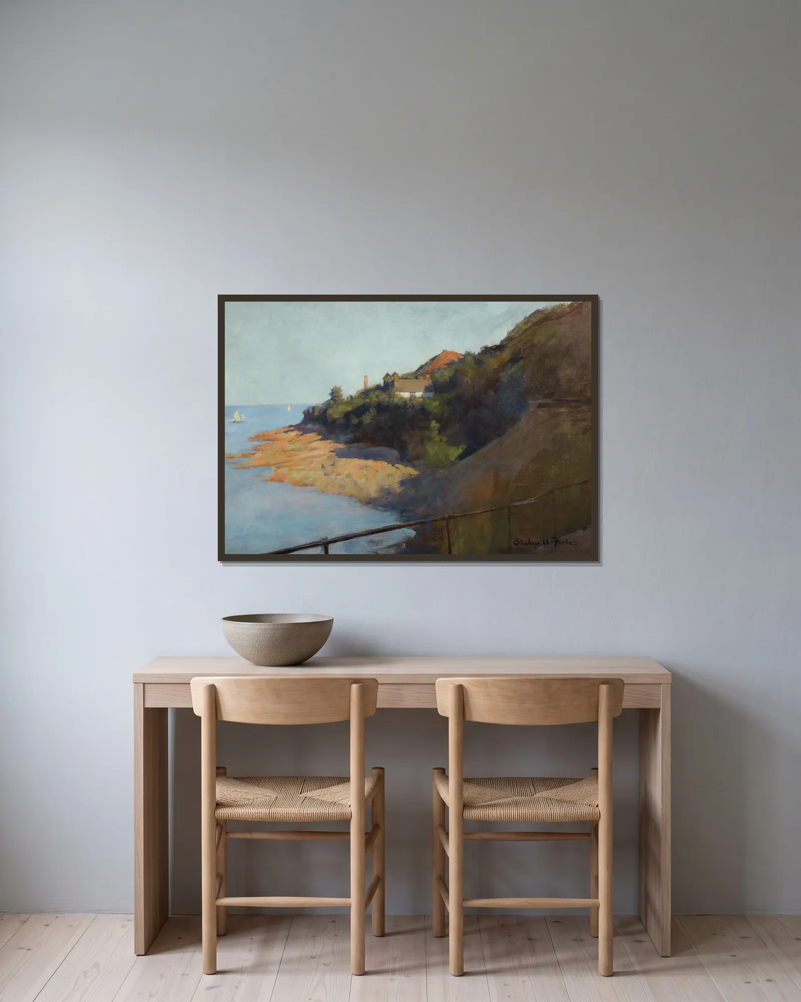 Penlee Quarry av Stanhope Alexander Forbes inramad på en vägg