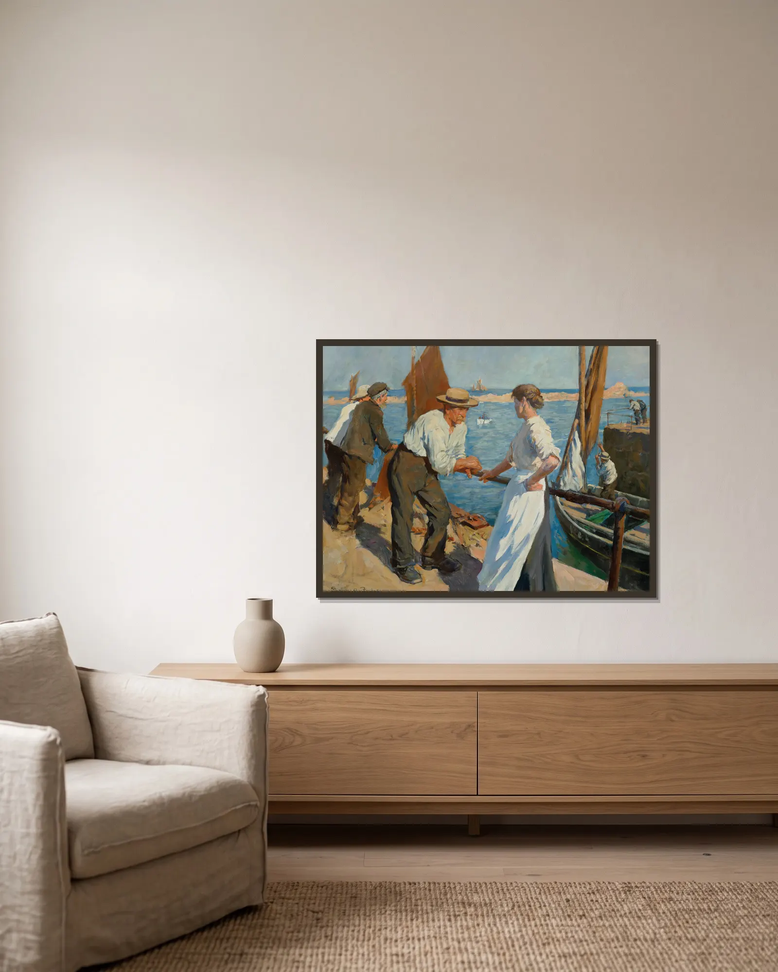 The Pier Head av Stanhope Alexander Forbes inramad på en vägg