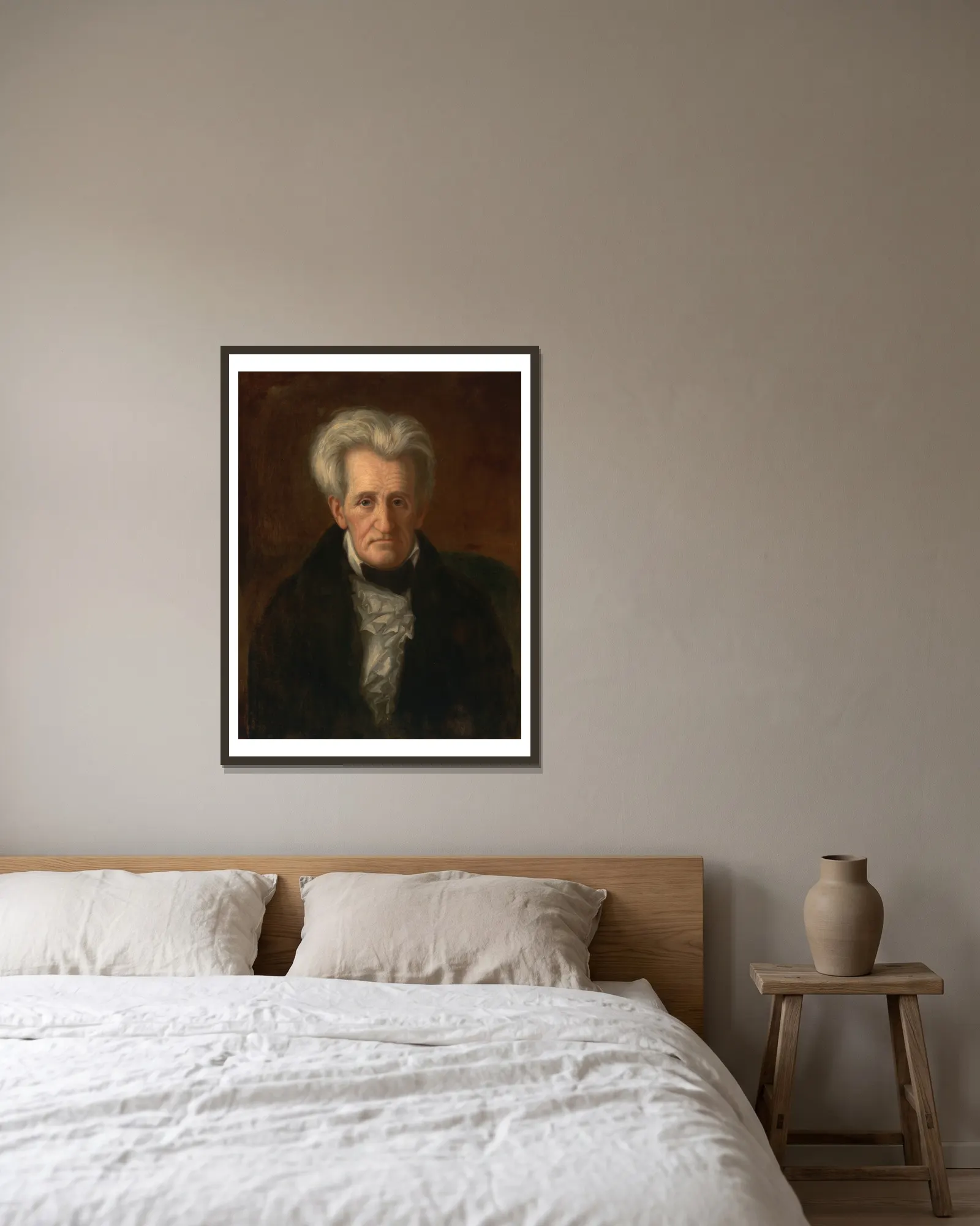 Andrew Jackson av George Peter Alexander Healy inramad på en vägg