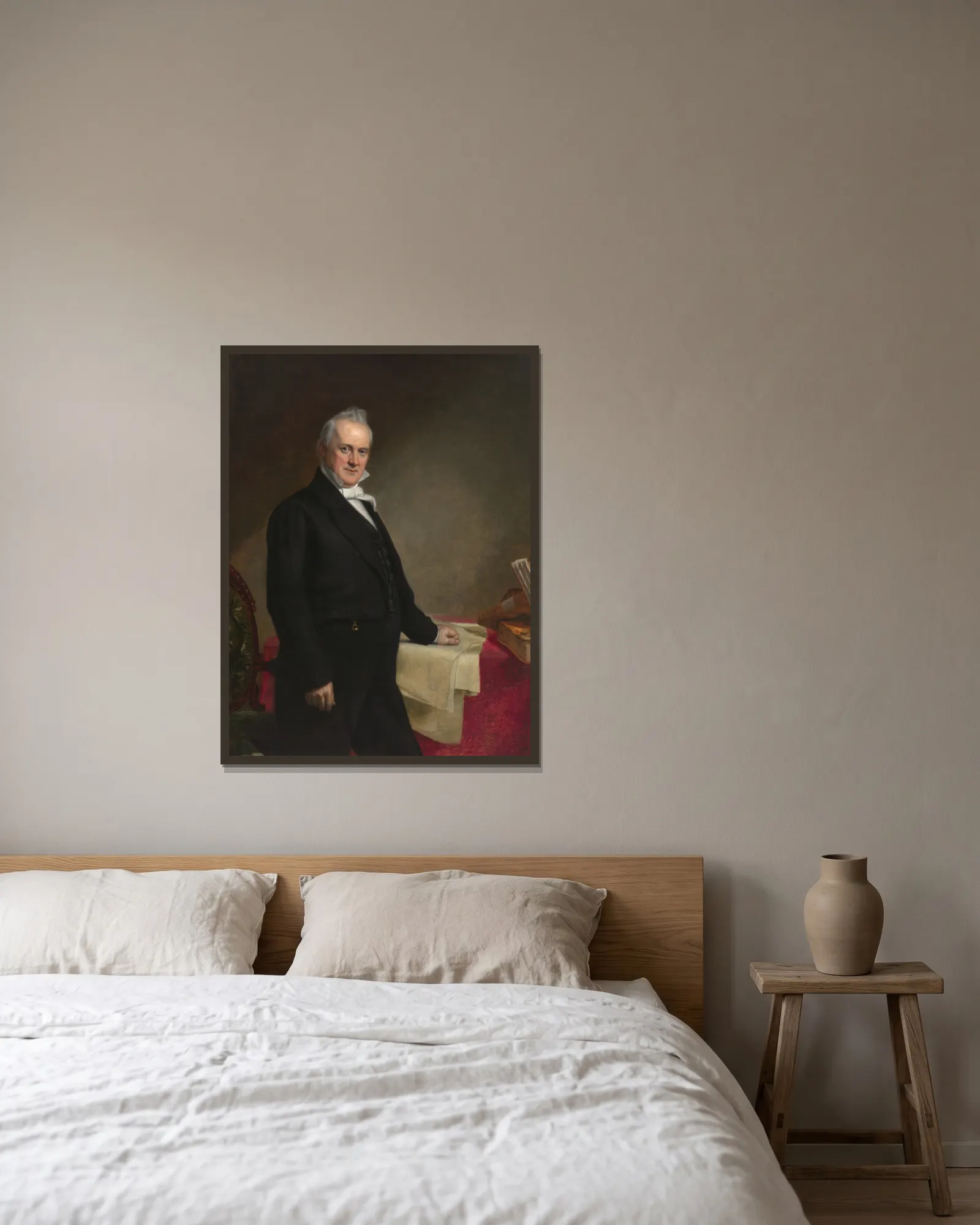 James Buchanan av George Peter Alexander Healy inramad på en vägg