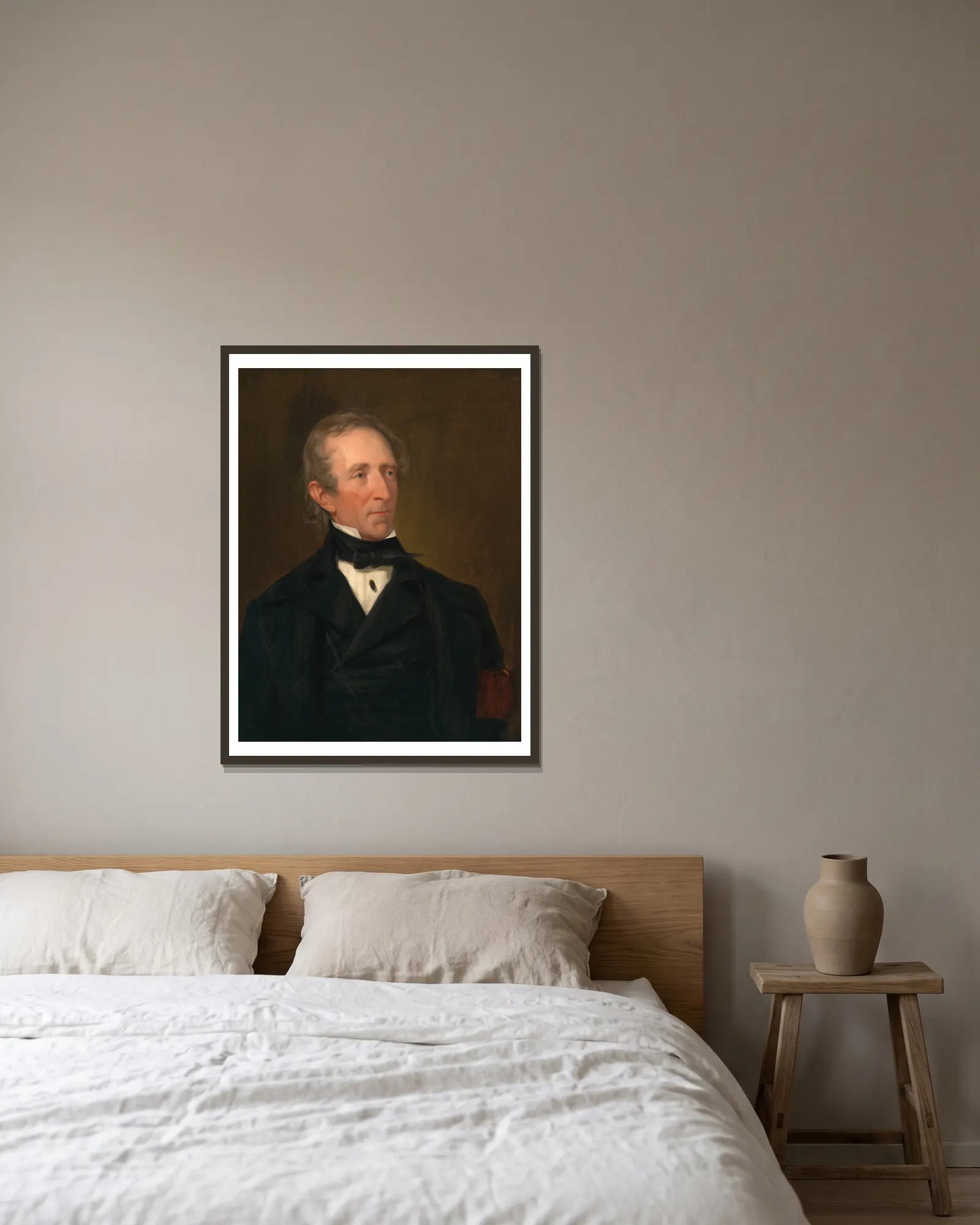 John Tyler av George Peter Alexander Healy inramad på en vägg