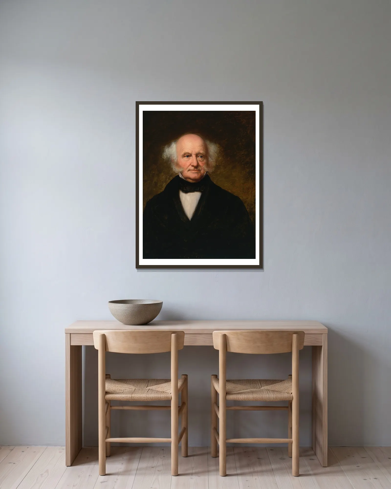 Martin Van Buren av George Peter Alexander Healy inramad på en vägg