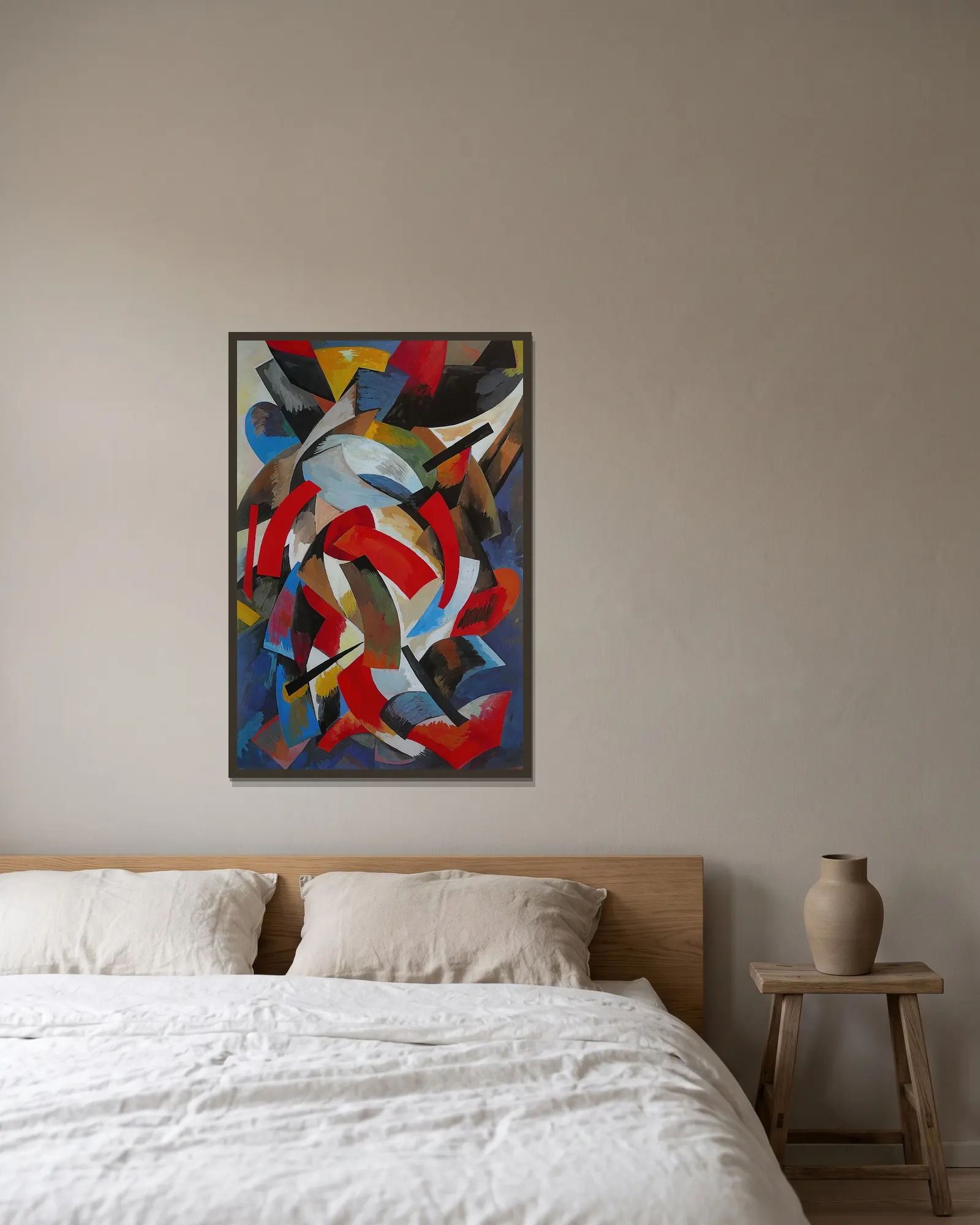 Dynamique des couleurs av Alexandra Exter inramad på en vägg
