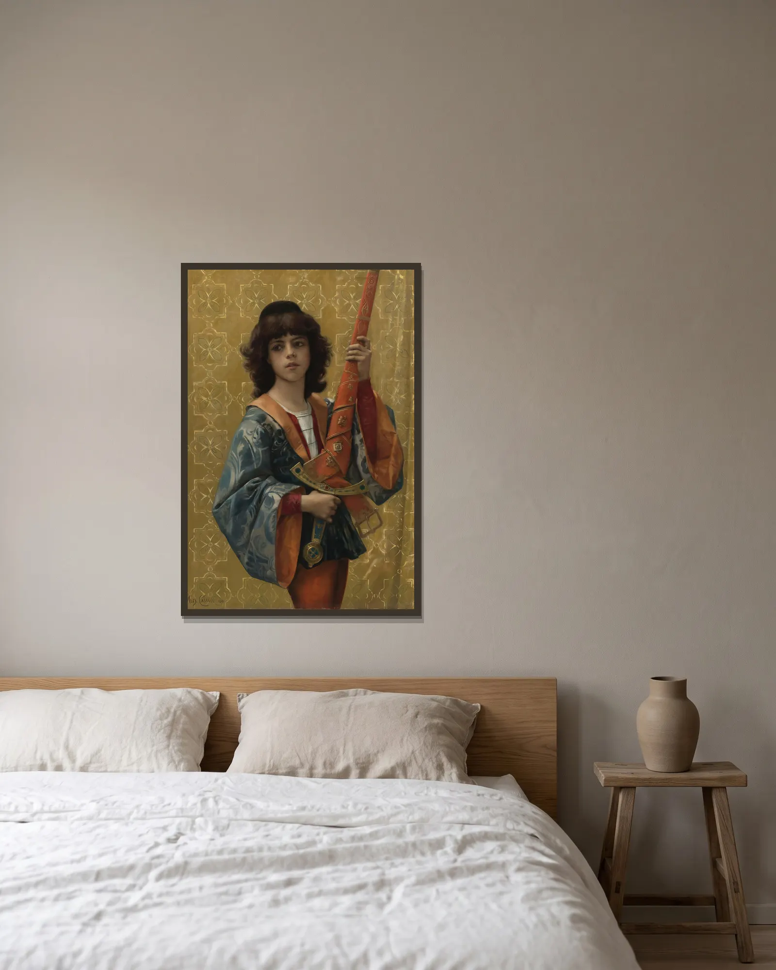 A Page av Alexandre Cabanel inramad på en vägg