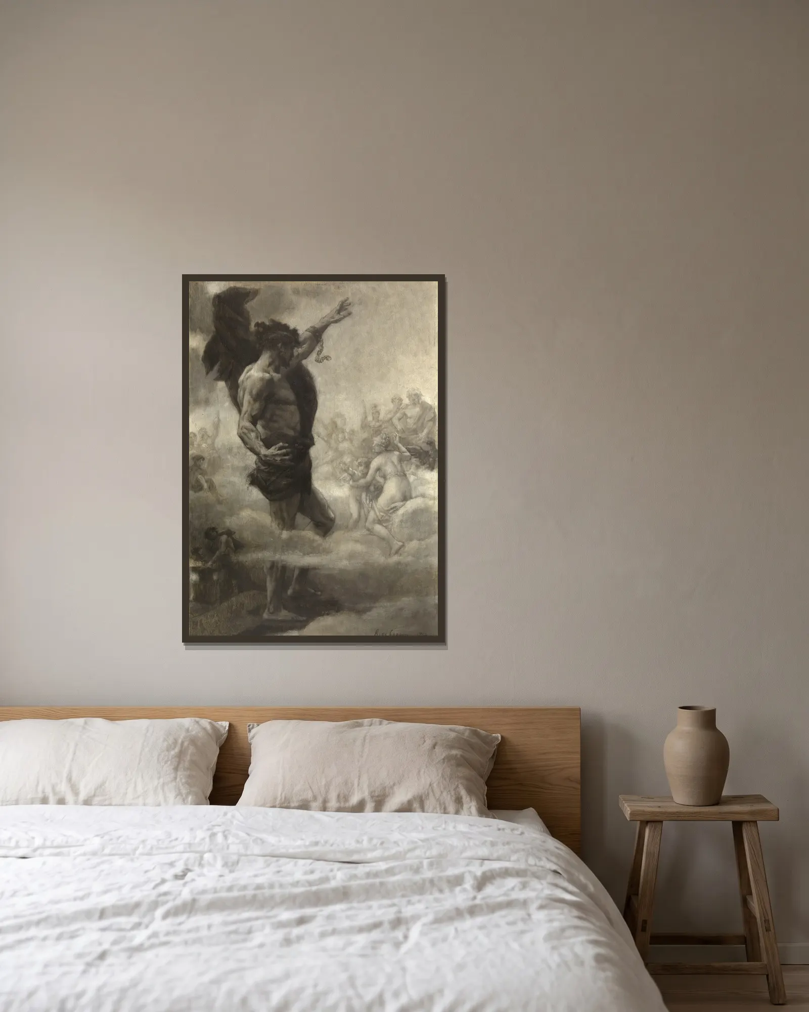 Le Titan av Alexandre Cabanel inramad på en vägg