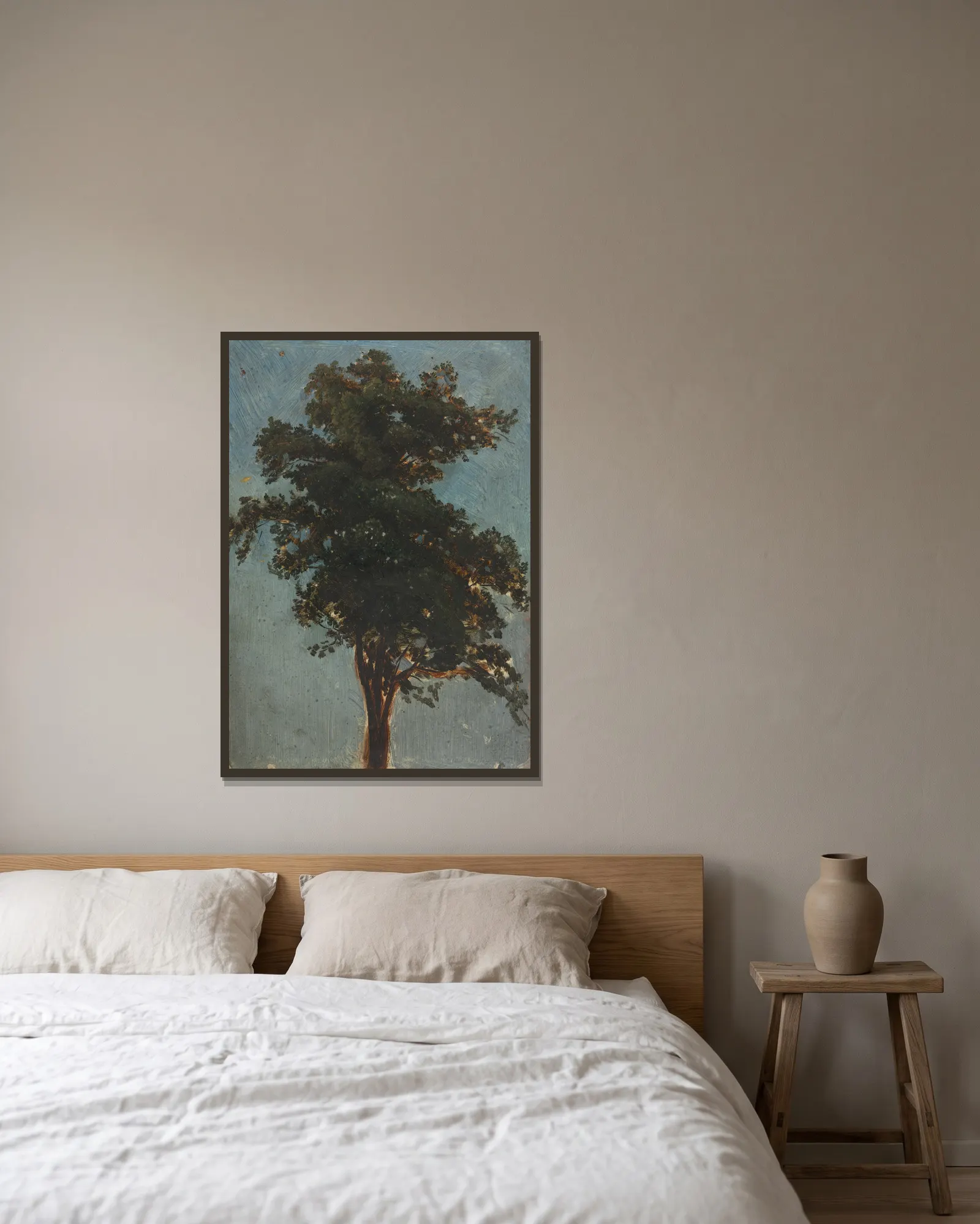 Tree Study av Alexandre Calame inramad på en vägg
