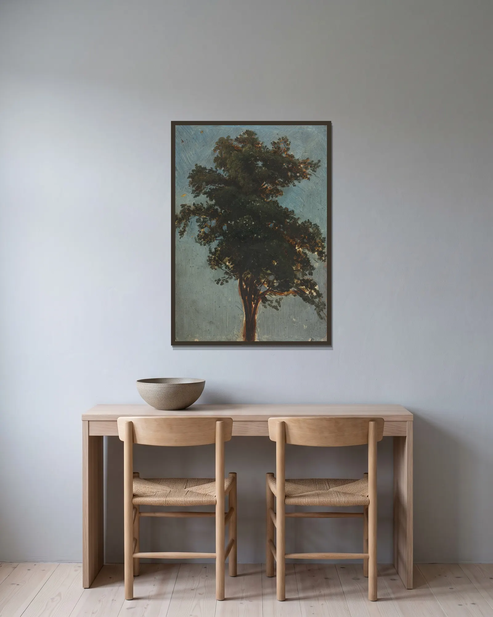 Tree Study av Alexandre Calame inramad på en vägg