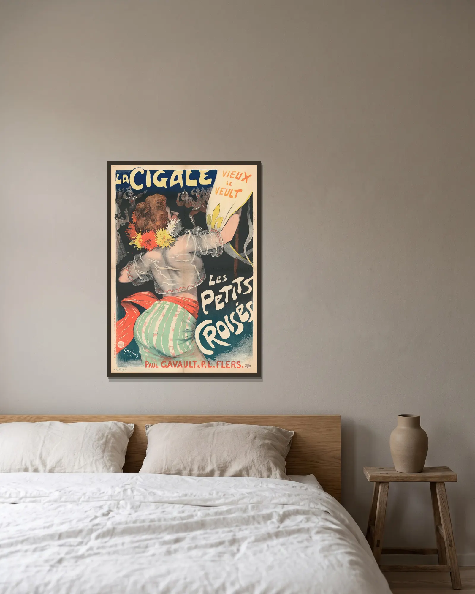 La Cigale… Les Petits Croisés av Jules-Alexandre Grün inramad på en vägg