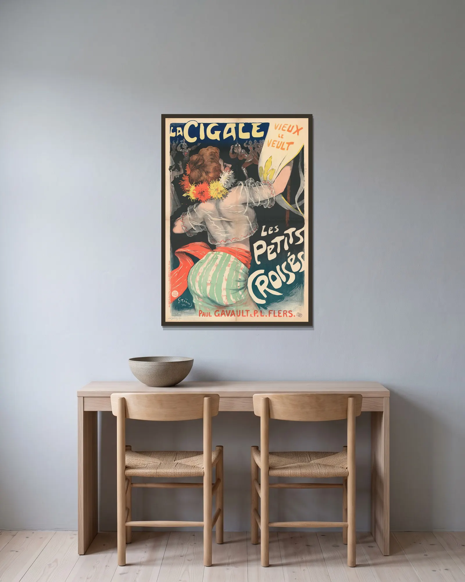La Cigale… Les Petits Croisés av Jules-Alexandre Grün inramad på en vägg