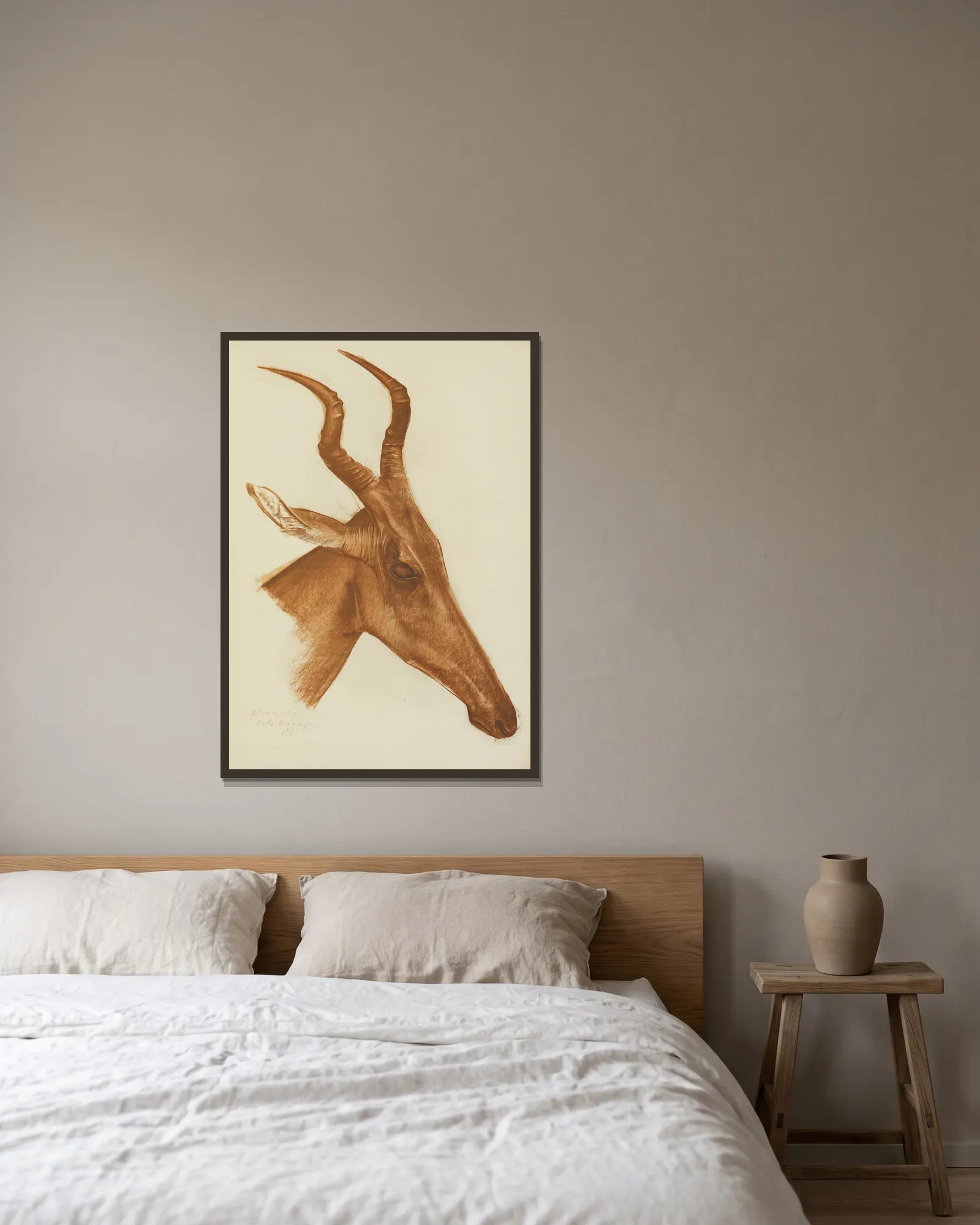 Antilope Jackson (Am Dafok) av Alexandre Jacovleff inramad på en vägg