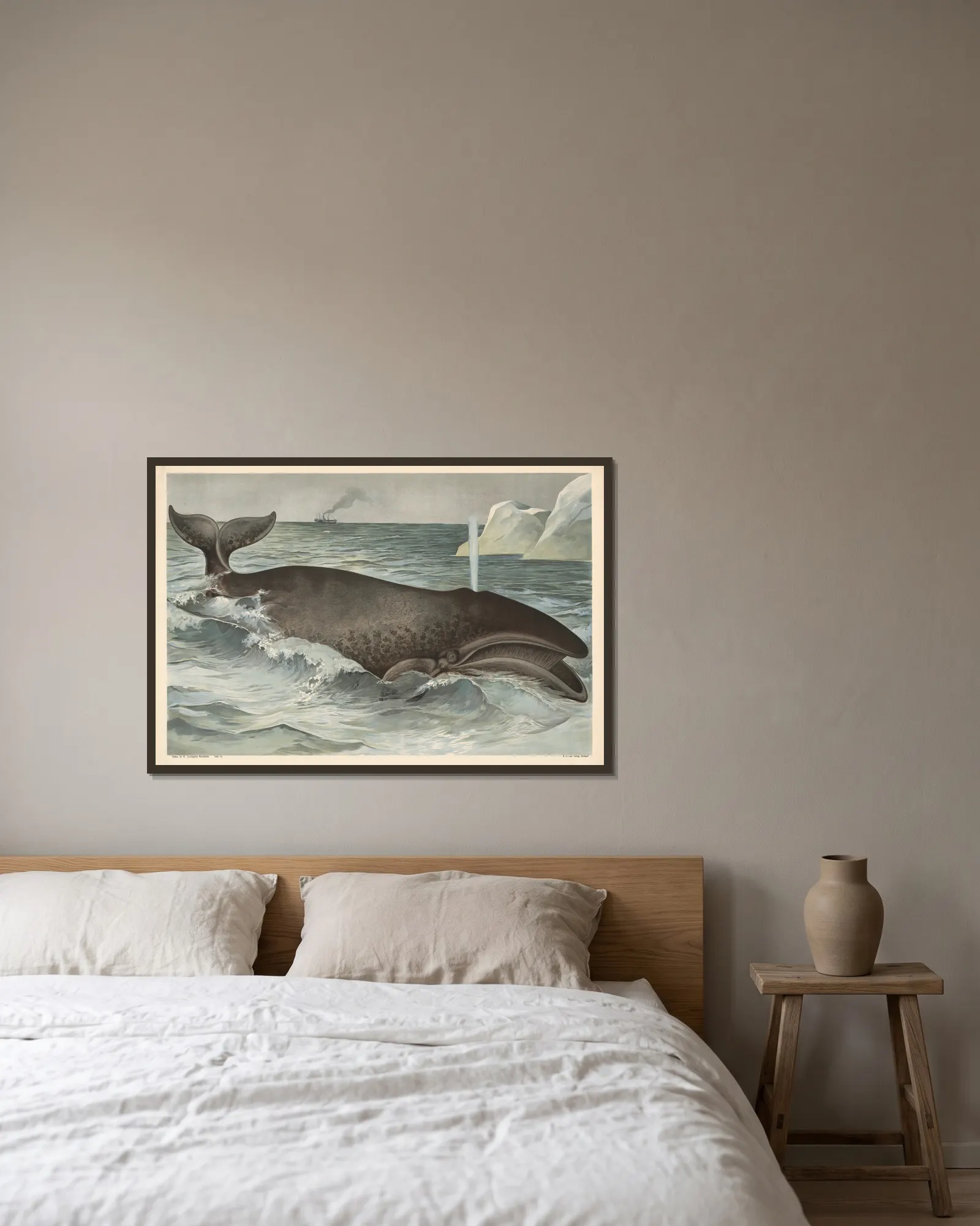 Whale av Alfred Fiedler inramad på en vägg