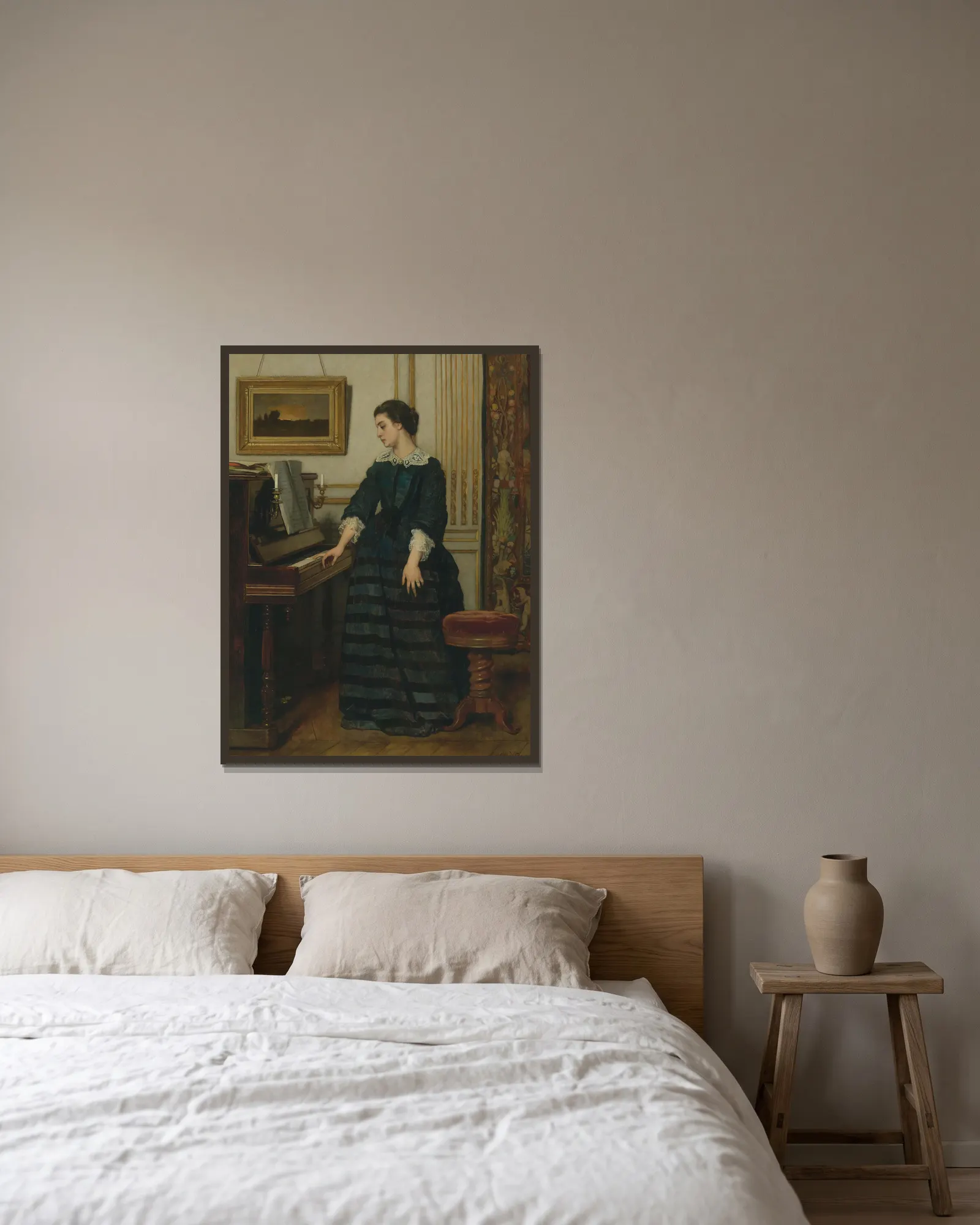 L’absence av Alfred Stevens inramad på en vägg