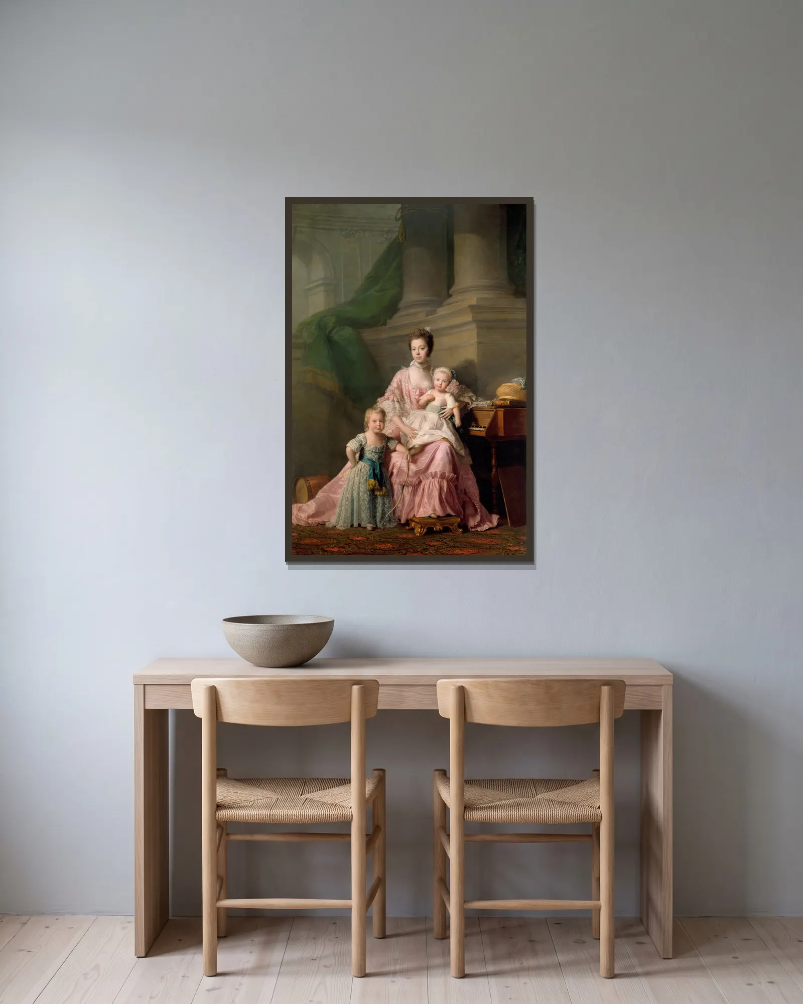 Queen Charlotte, with her Two Eldest Sons av Allan Ramsay inramad på en vägg