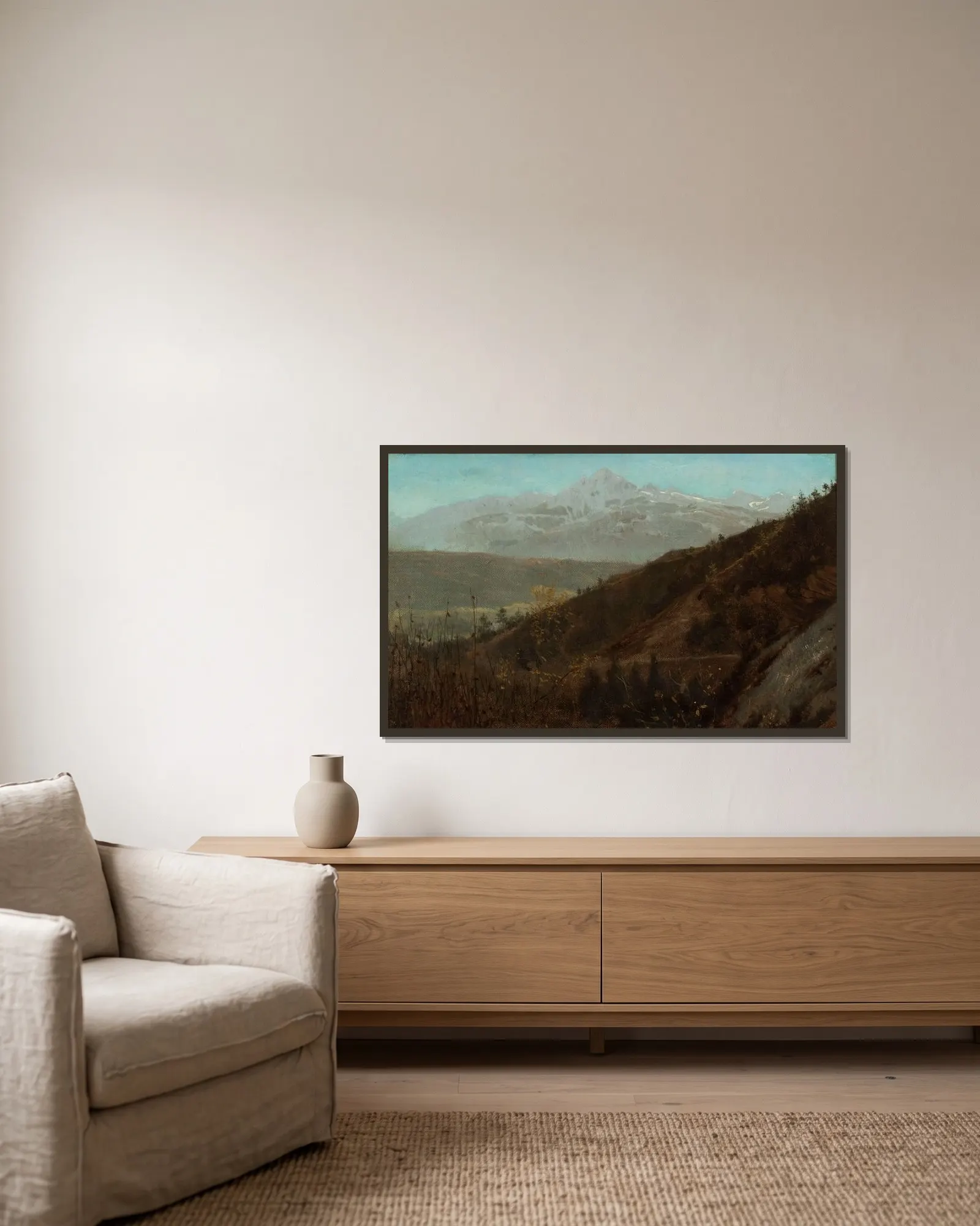 Mountain landscape av Lawrence Alma-Tadema inramad på en vägg
