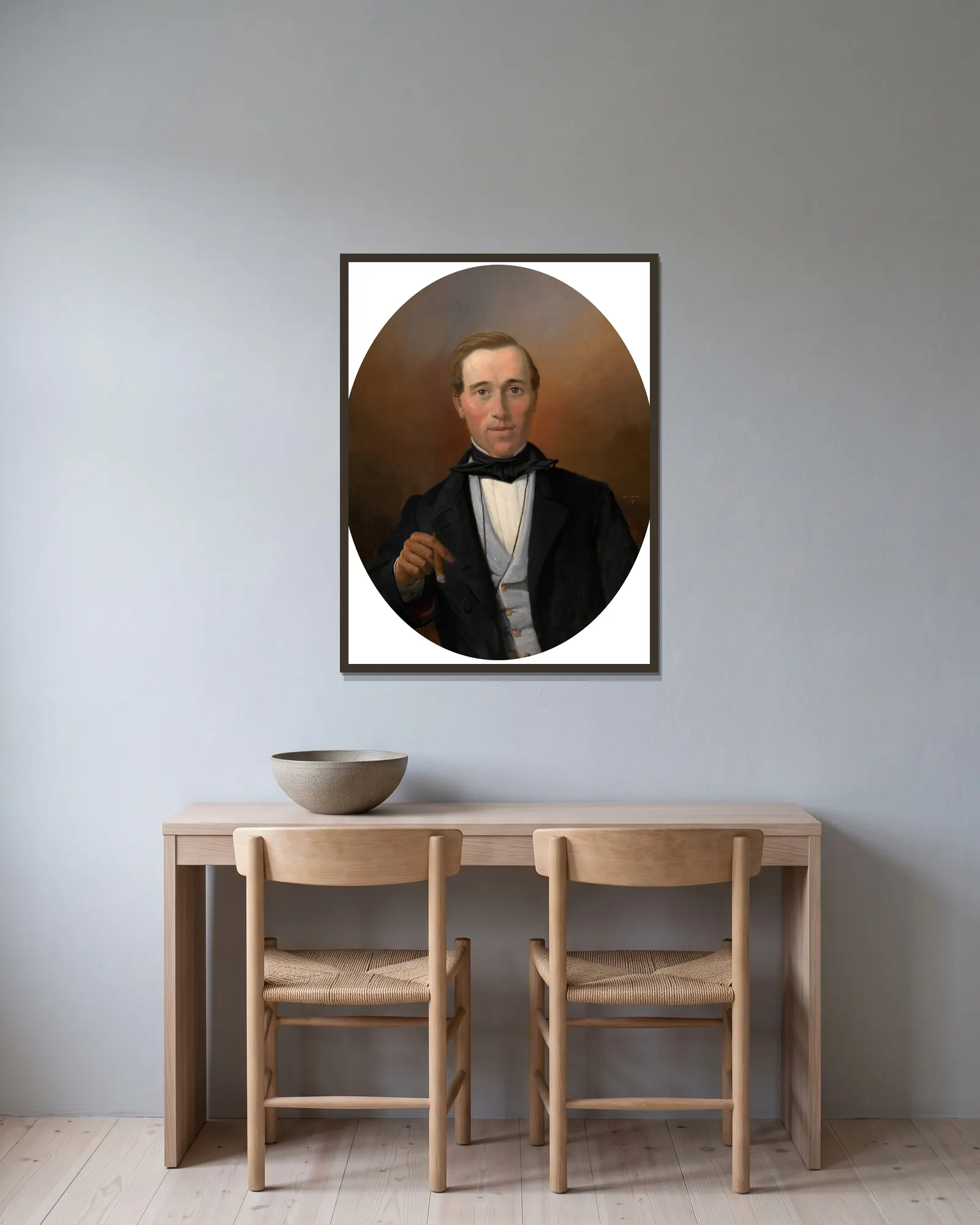 Mr. Soons av Lawrence Alma-Tadema inramad på en vägg