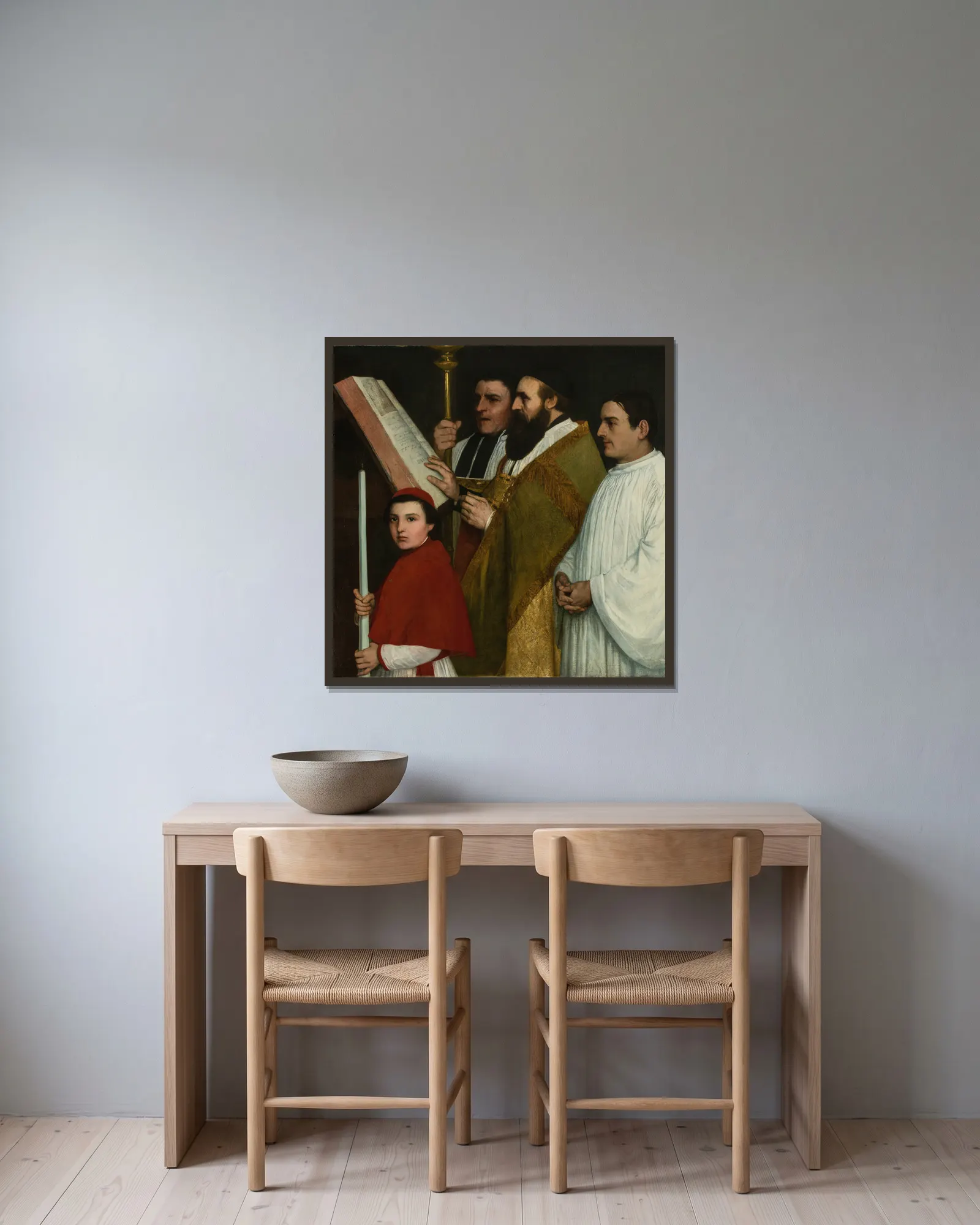 Le lutrin av Alphonse Legros inramad på en vägg