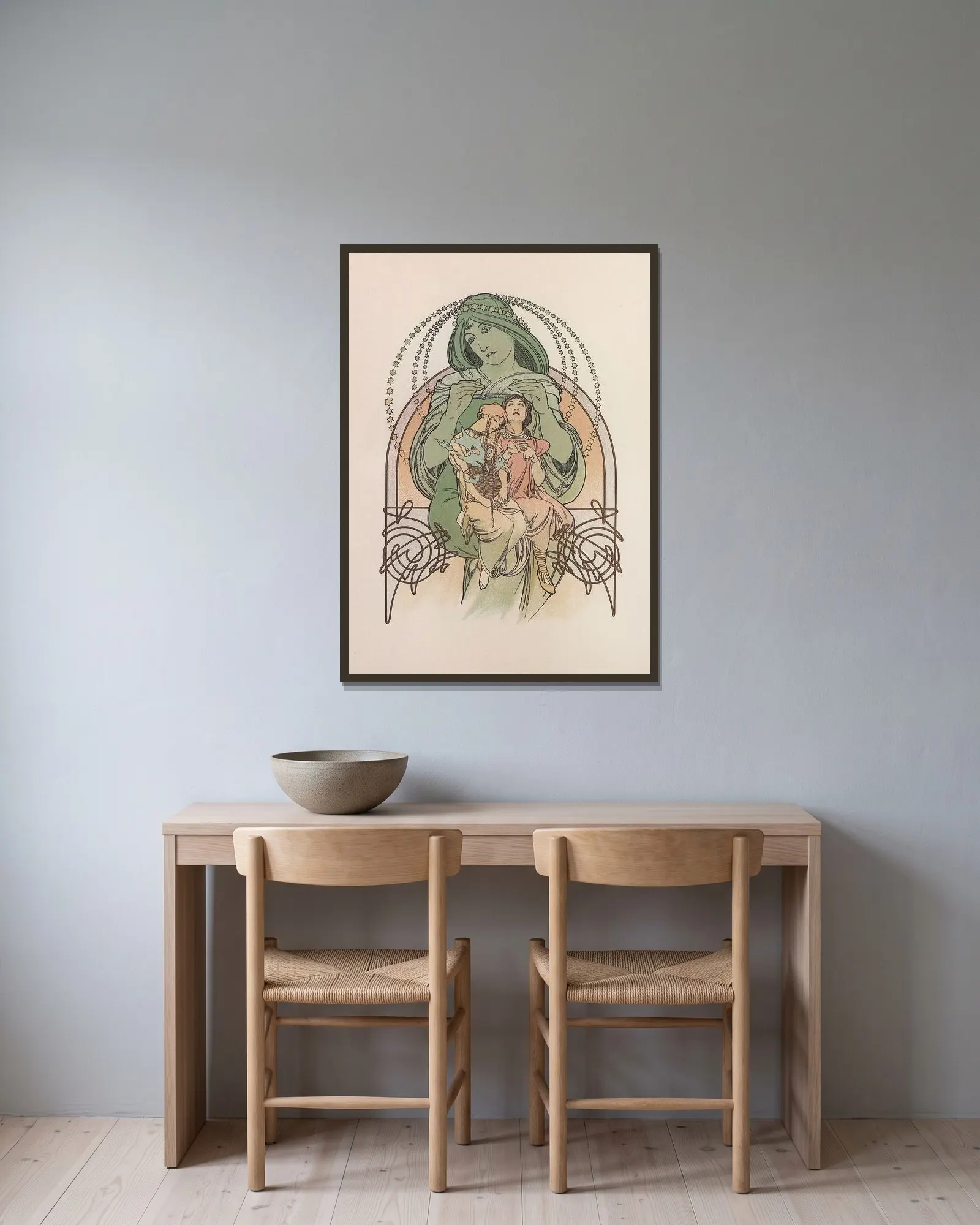 Ilsée, princesse de Tripoli av Alphonse Mucha inramad på en vägg