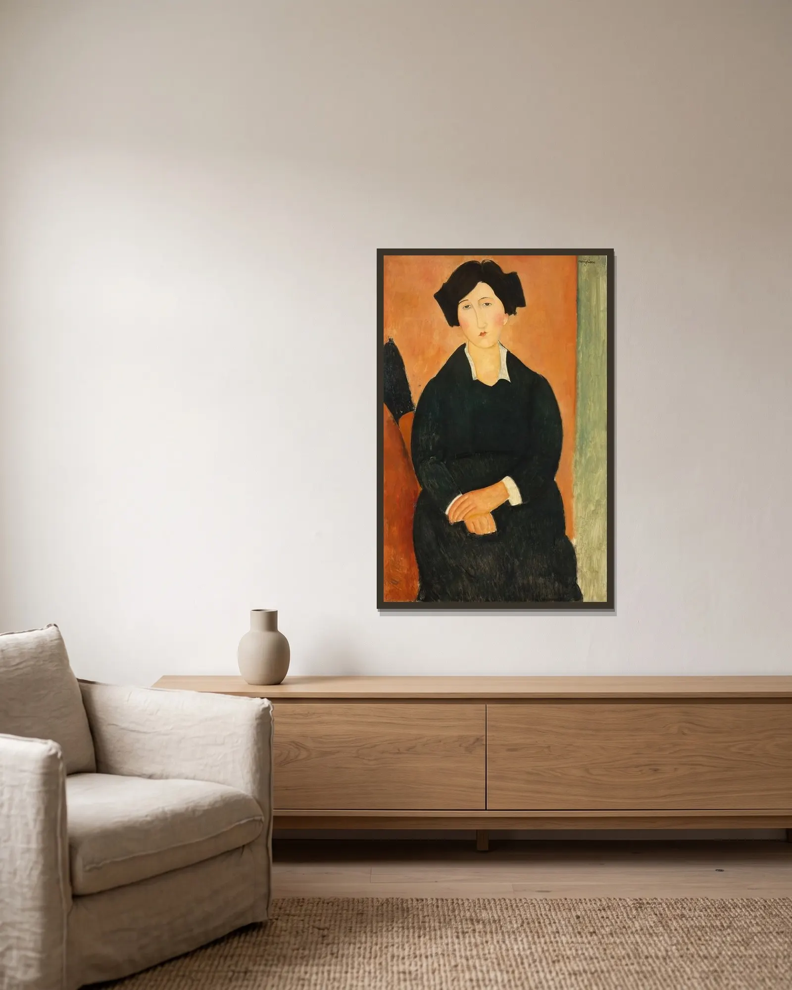The Italian av Amedeo Modigliani inramad på en vägg
