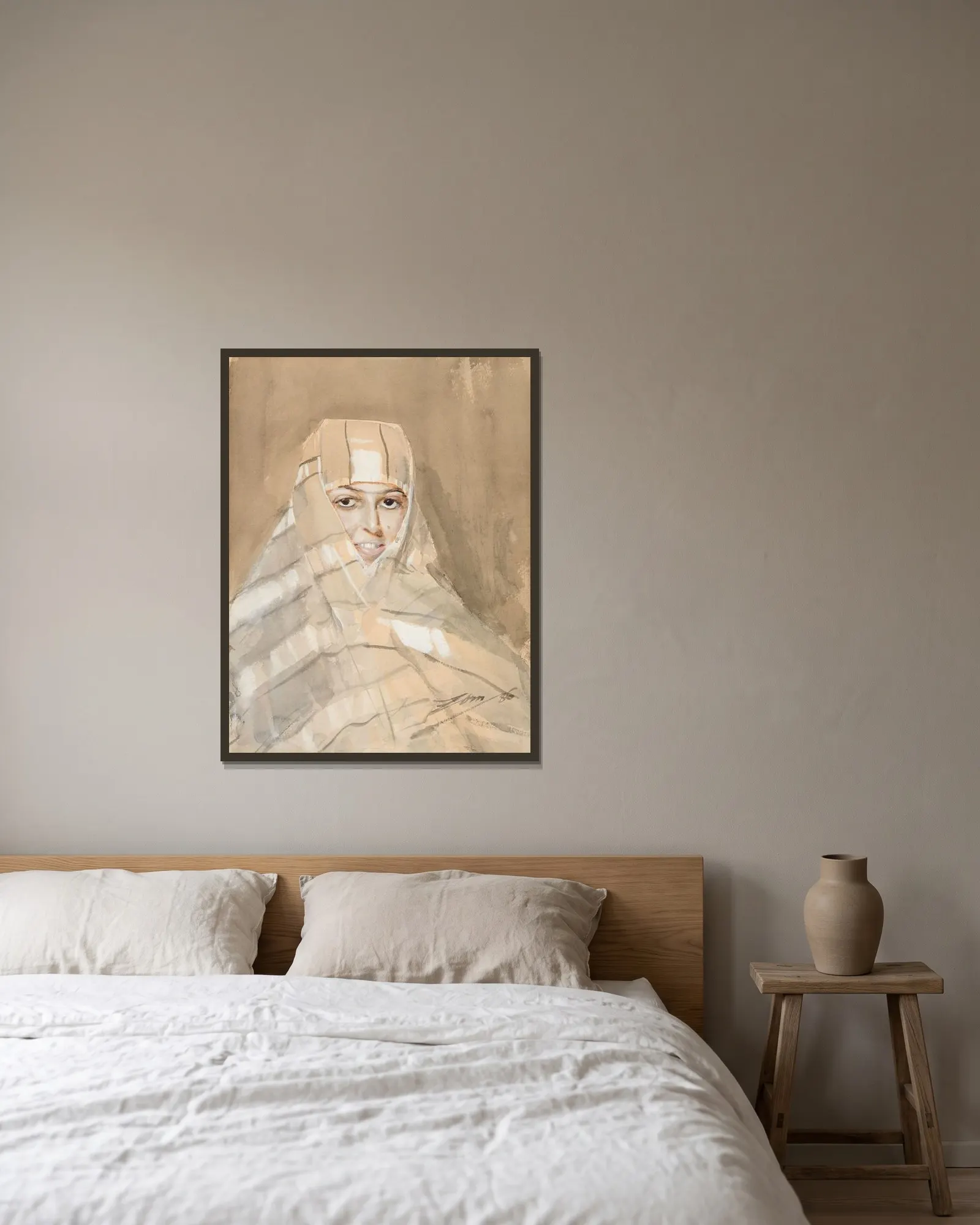 Beduinflicka av Anders Zorn inramad på en vägg