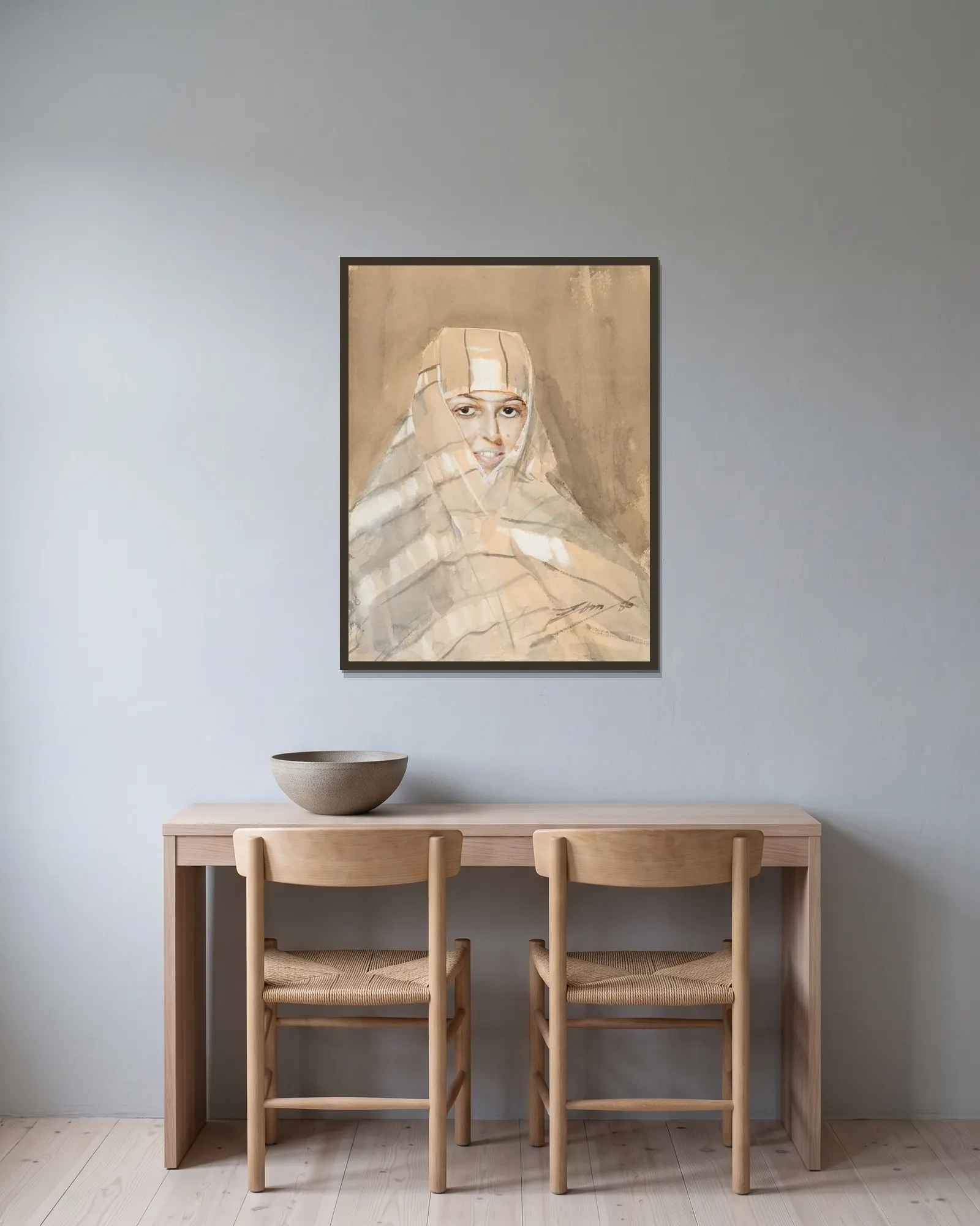 Beduinflicka av Anders Zorn inramad på en vägg