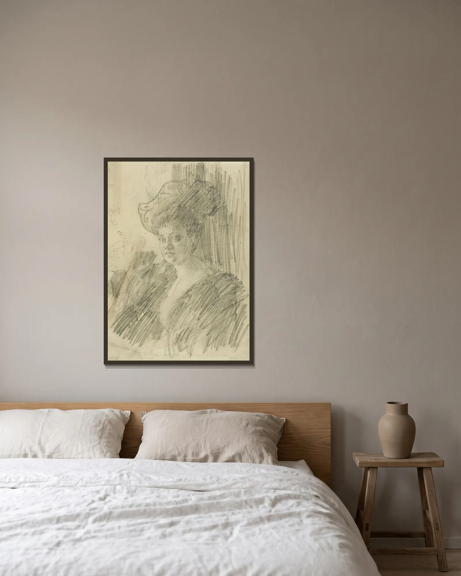 Betty Nansen av Anders Zorn inramad på en vägg