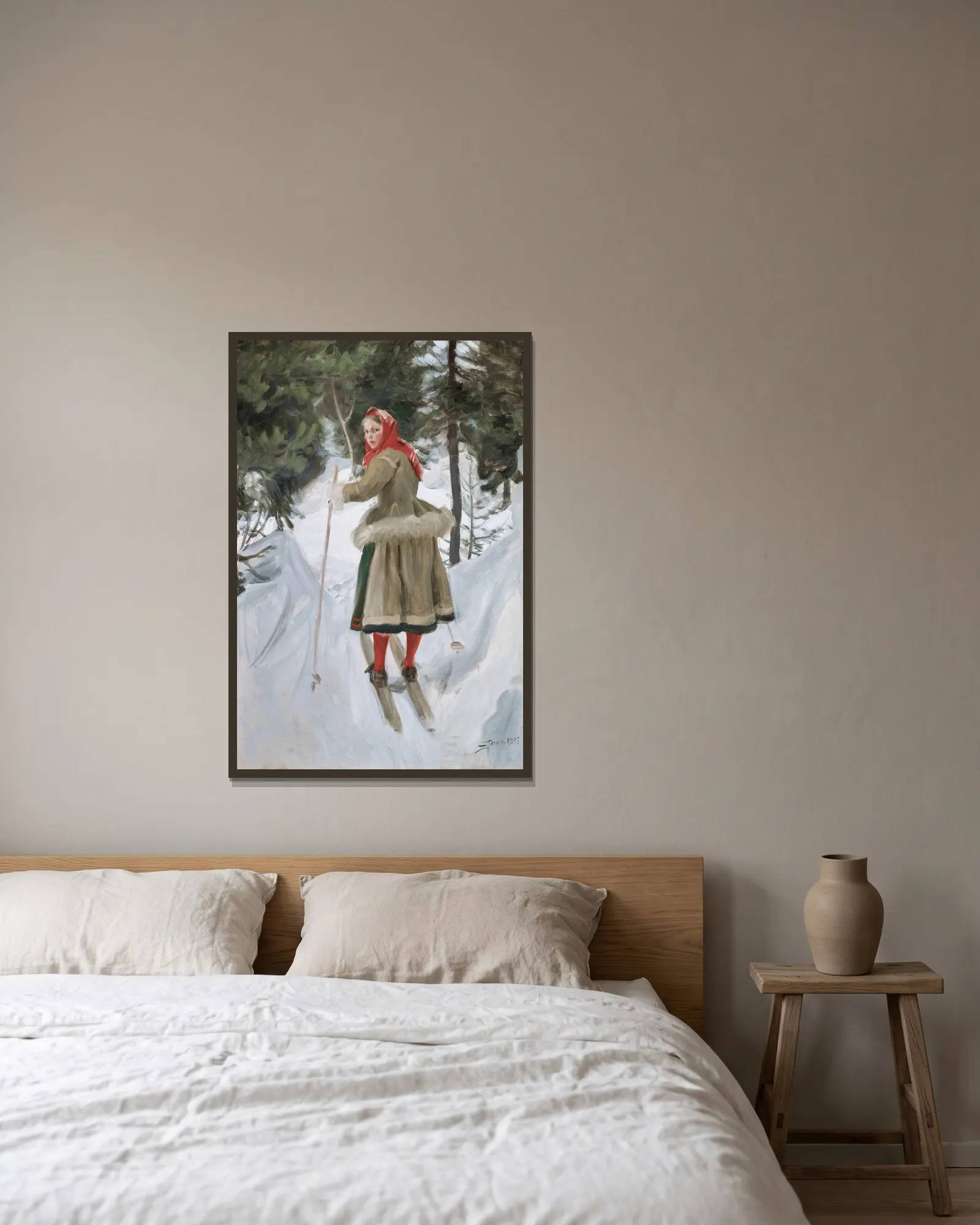 Flicka från Mora av Anders Zorn inramad på en vägg