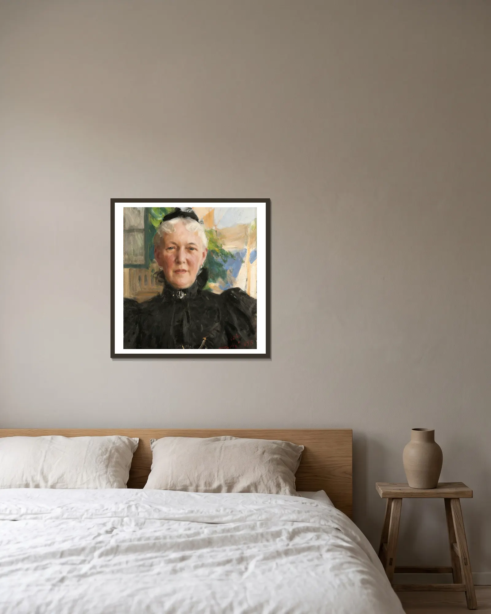 Göthilda Fürstenberg av Anders Zorn inramad på en vägg