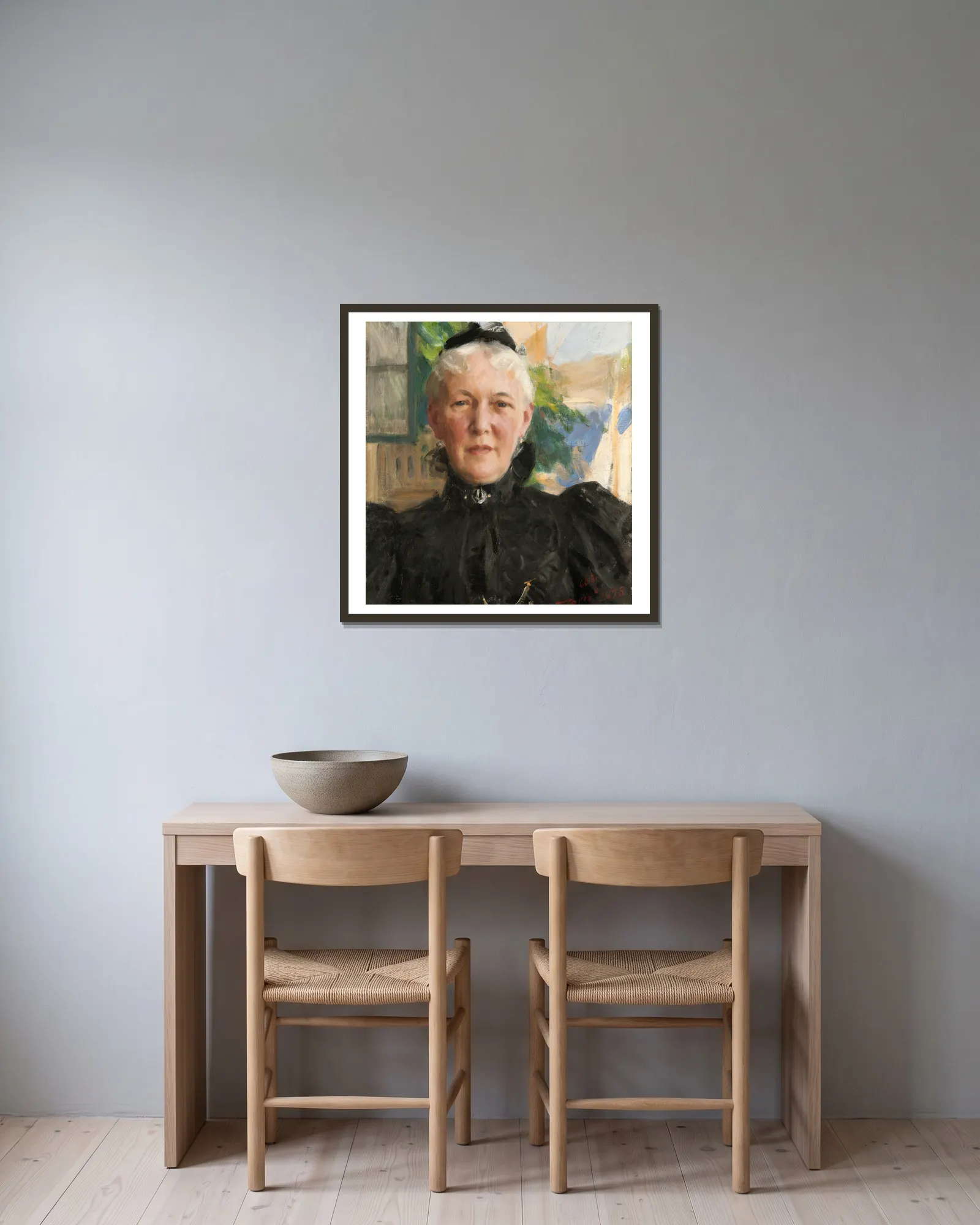 Göthilda Fürstenberg av Anders Zorn inramad på en vägg