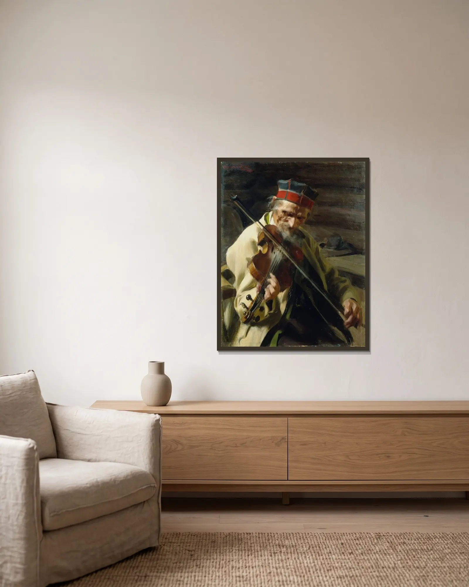 Hins Anders av Anders Zorn inramad på en vägg